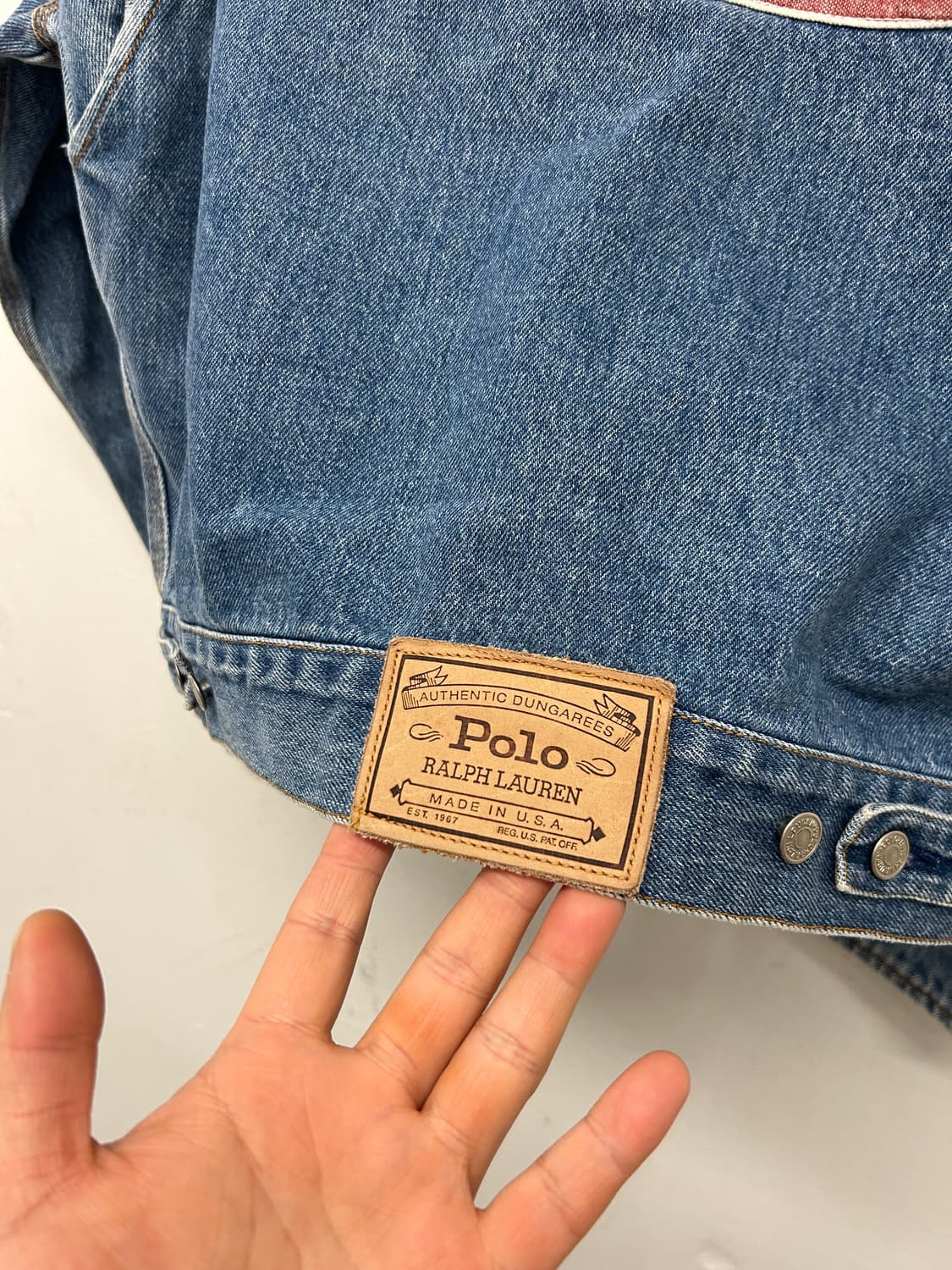 90s USA 폴로 랄프러렌 컨트리 성조기 데님 자켓 상품이미지3