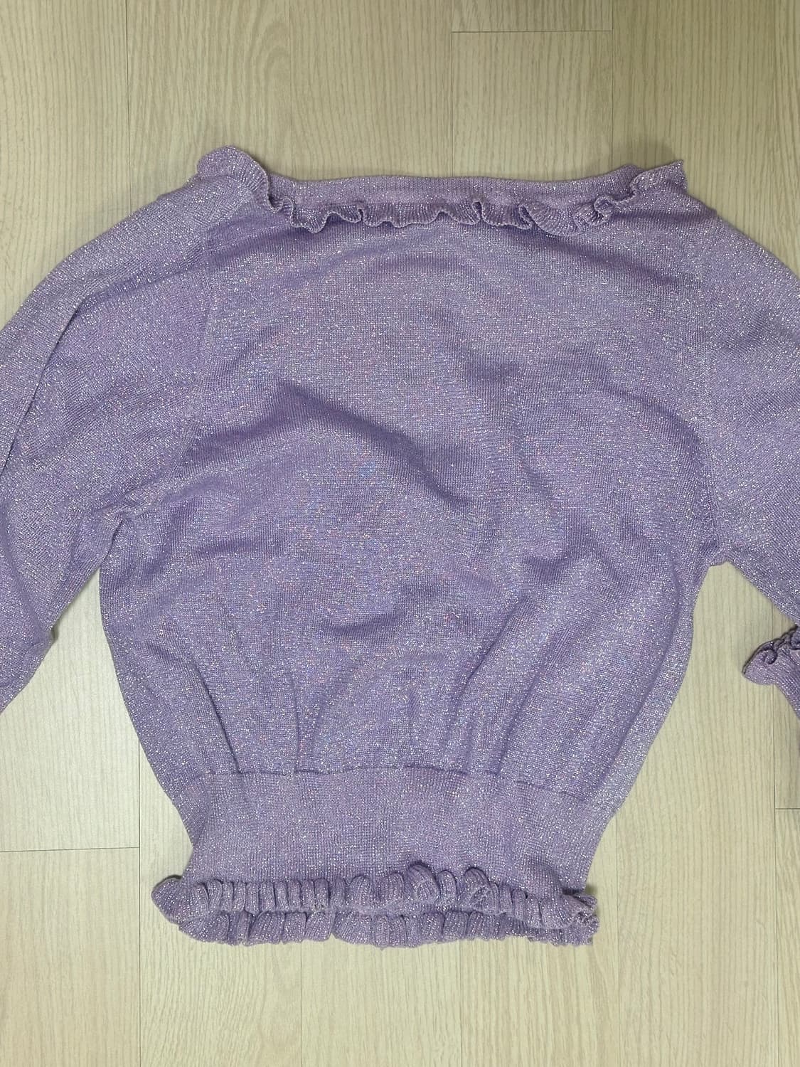 연보라 리본프릴 가디건 (히메갸루 / 로걀) 상품이미지4