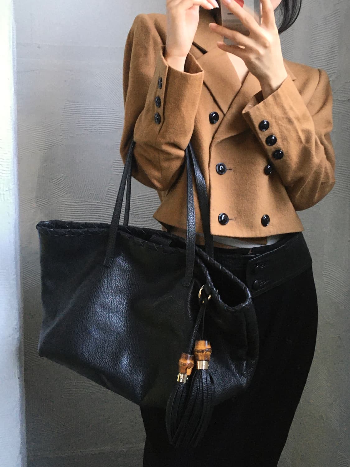 Gucci 구찌 블랙 레더 숄더백 상품이미지2