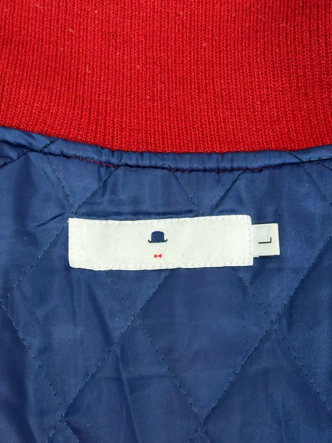 일본 빈티지 레드 모직 자수 바시티 자켓 L 상품이미지7