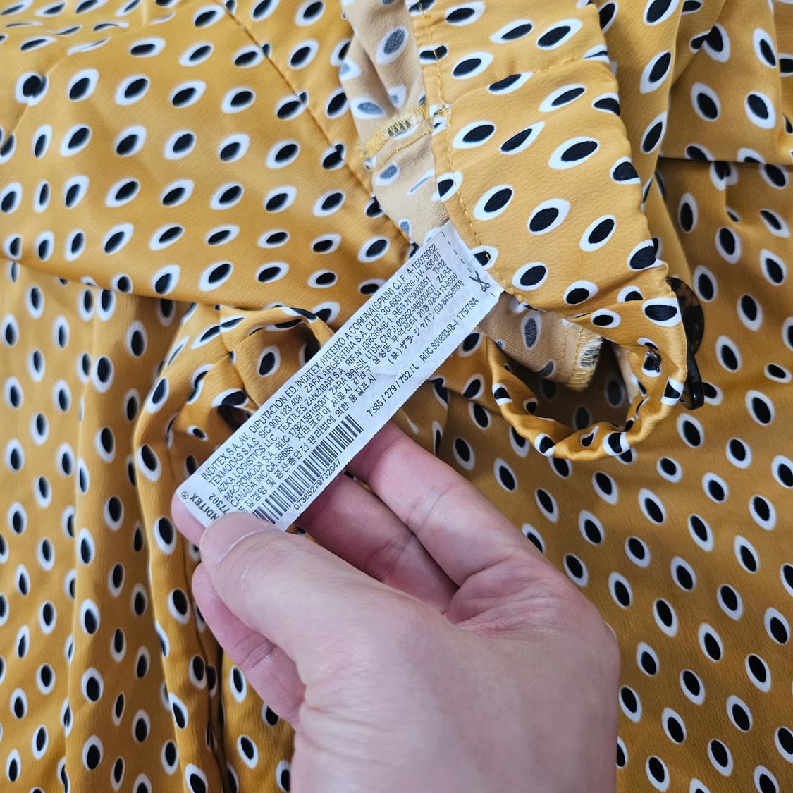 자라(ZARA) 사이드 버튼 도트 밴딩 팬츠 L 상품이미지5