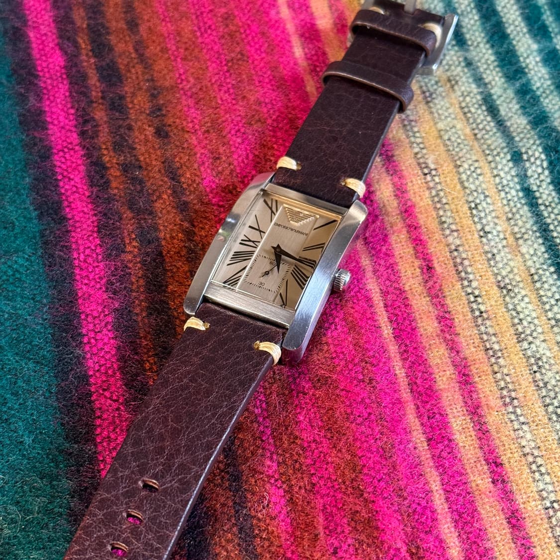 빈티지 엠포리오 아르마니 사각 가죽 시계 상품이미지3