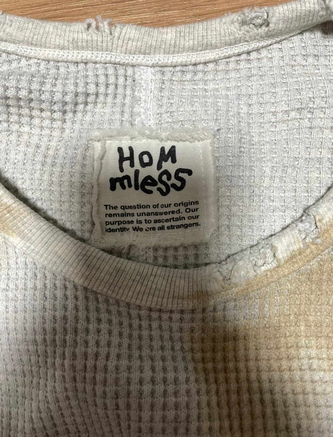 홈리스 헤비 와플 롱슬리브 데미지드 에크루 상품이미지3