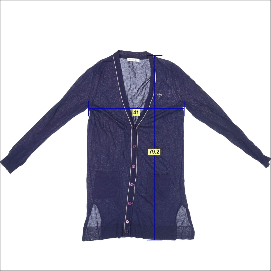 [36] 라코스테 여성 롱 가디건 1230H1 상품이미지5