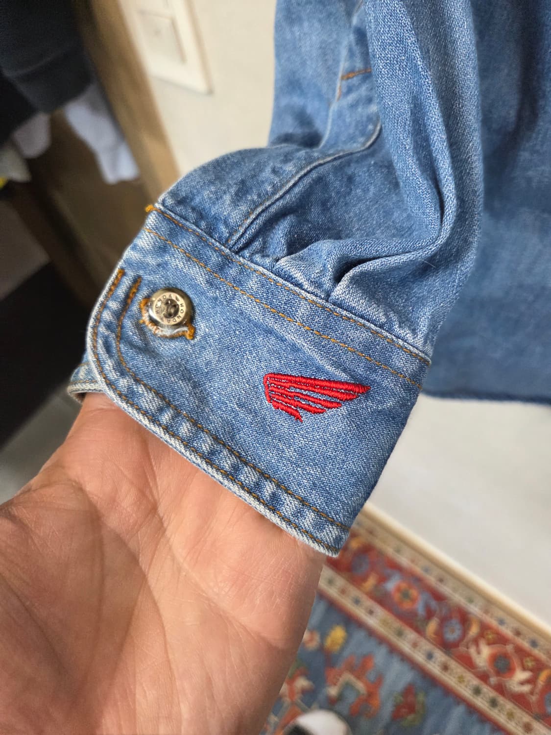 혼다 올드스쿨 빈티지 자수로고 데님셔츠 긴팔 L xl 상품이미지5