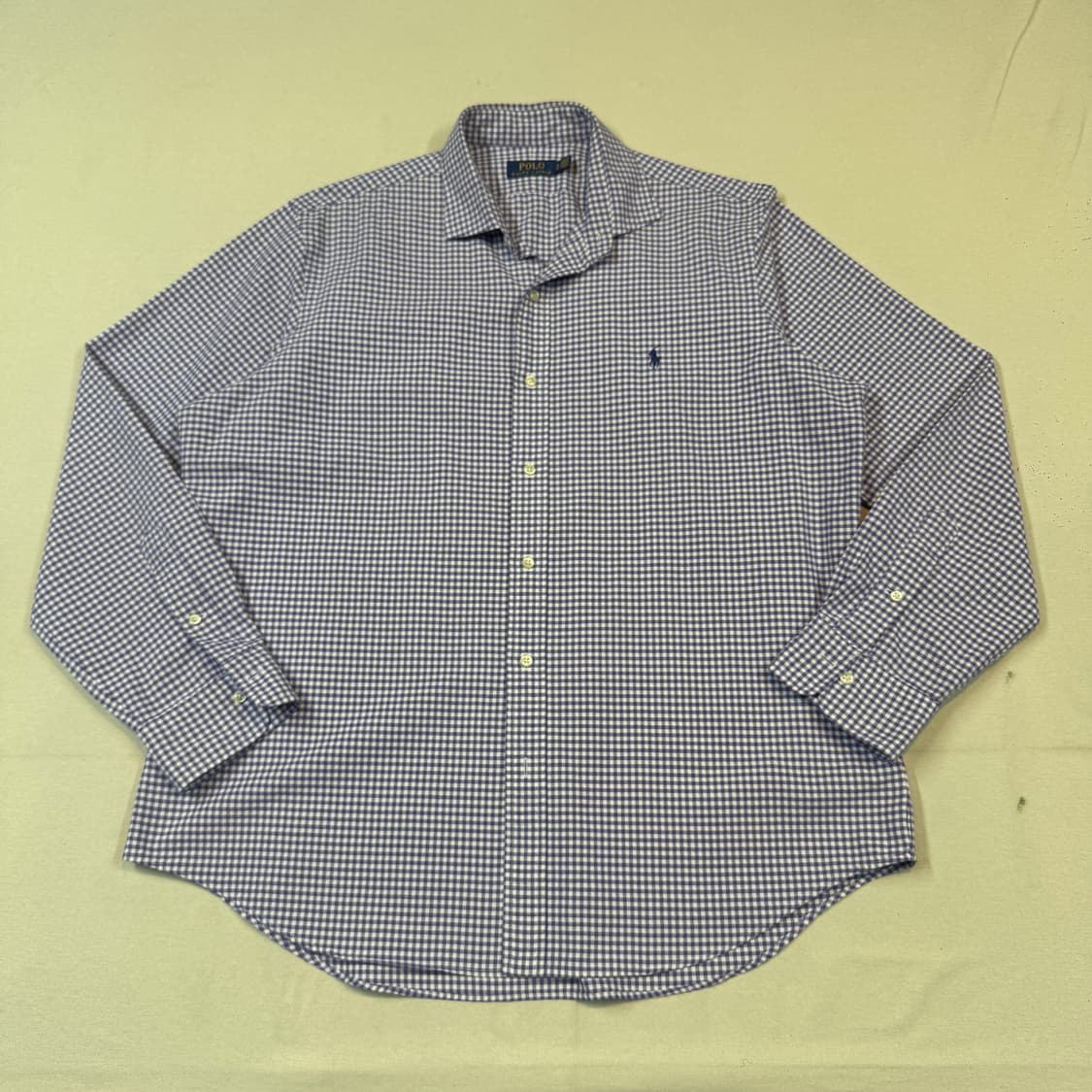 XL) 폴로 랄프로렌 보라색 깅엄 체크 옥스포드 셔츠 상품이미지1