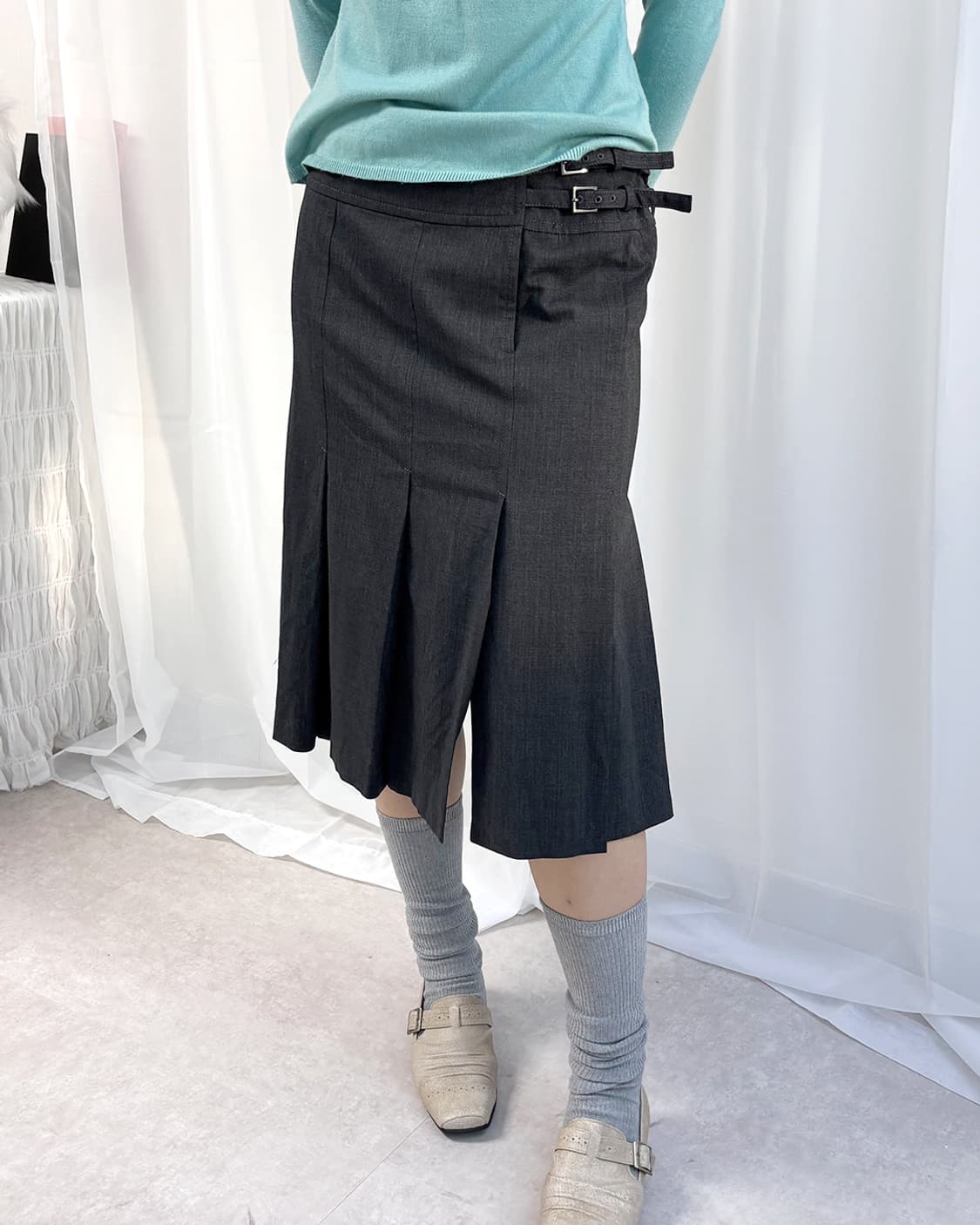 NARACAMICIE two strap pleated wrap skirt 상품이미지9