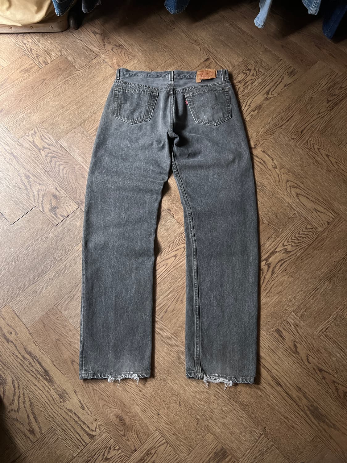 [36]90's 리바이스 501 USA Made 흑청 데님 팬츠 S18 상품이미지8