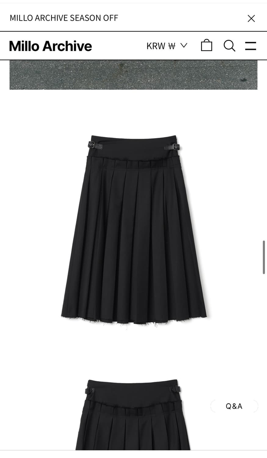 밀로우먼 버클플리츠 스커트(black) 상품이미지2