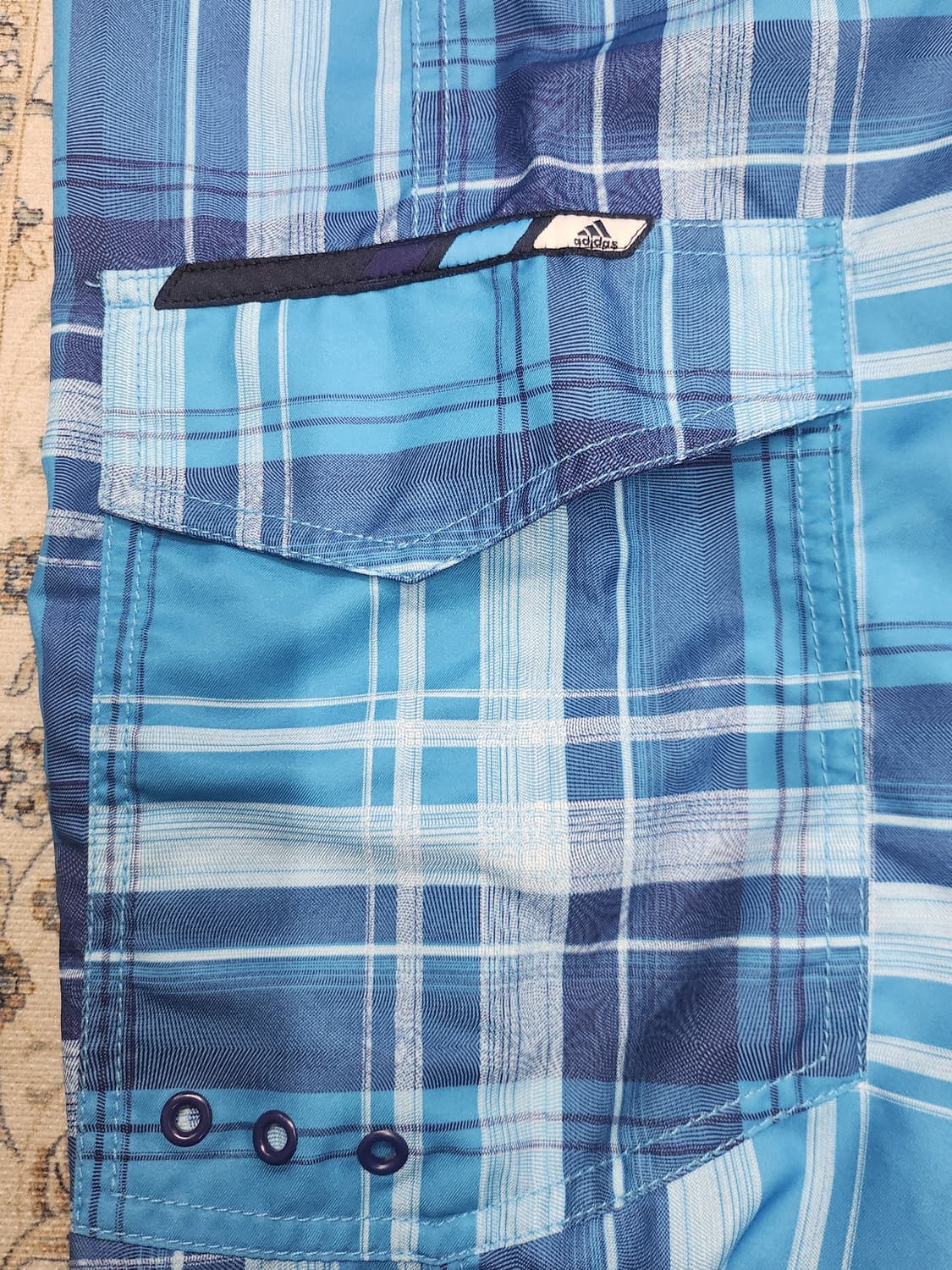 아디다스 블루 체크 웨이크/스윔팬츠 105 (36-38사이즈) 상품이미지3