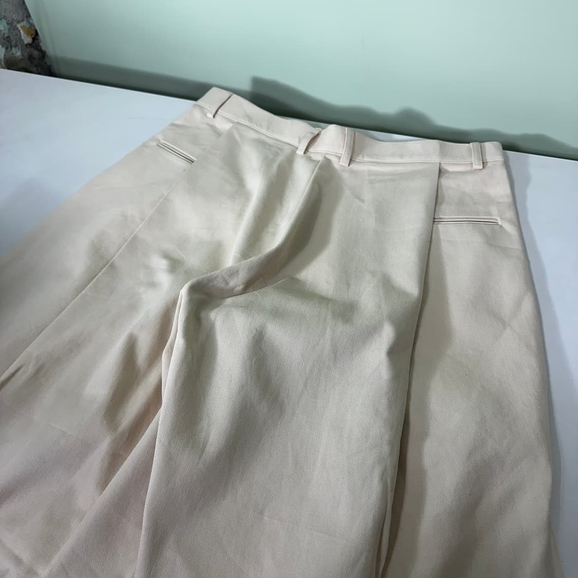 M-L 브아빗 하이웨스트 원턱 아이보리 코튼 도킹벌룬팬츠 상품이미지6