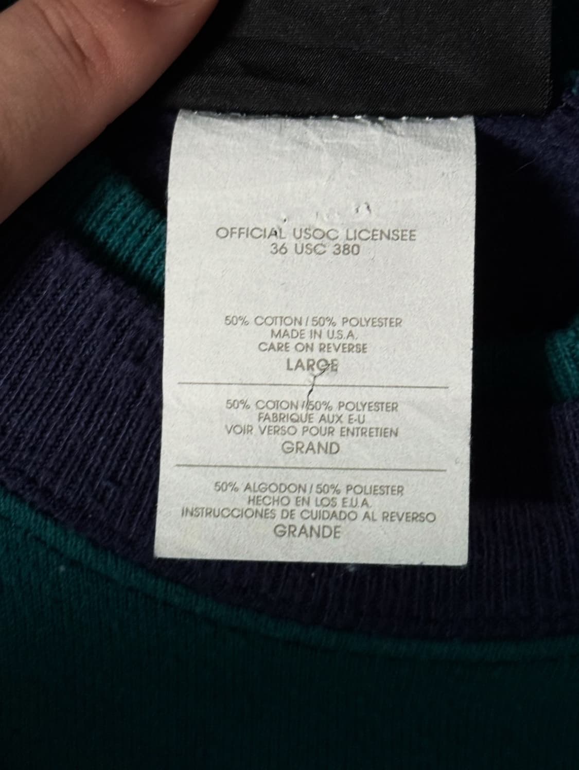 90s USA HANES 배색 빈티지 스웻셔츠 (105) 상품이미지4