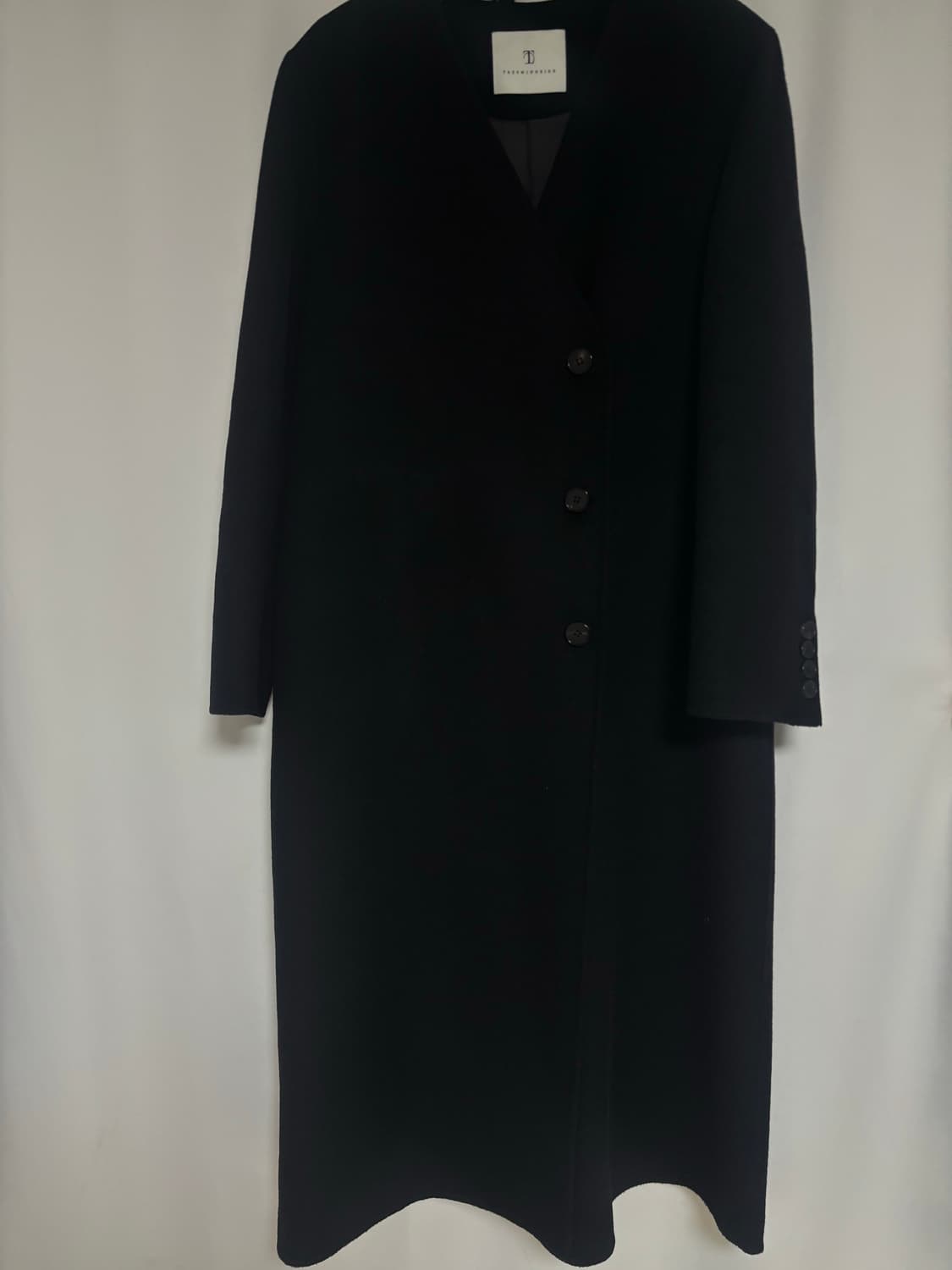 트리밍버드 캐시미어 논카라 코트 (블랙) 상품이미지2