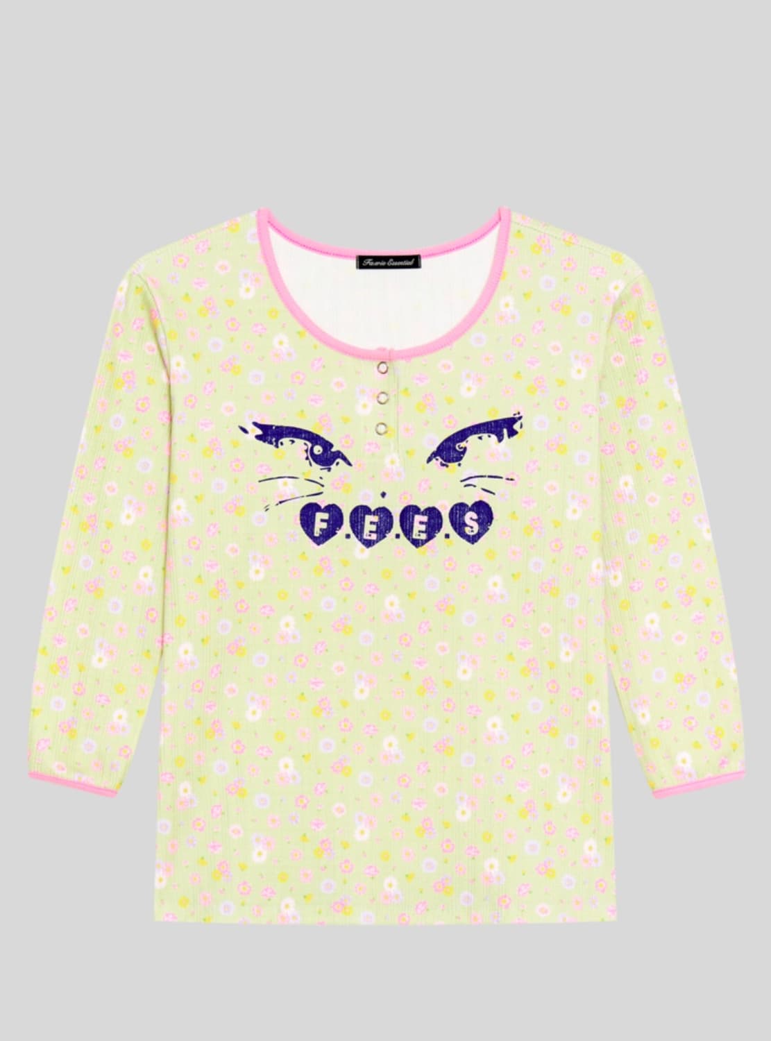 샵페어리 키티 버튼 플라워 탑 kitty button flower top 상품이미지1