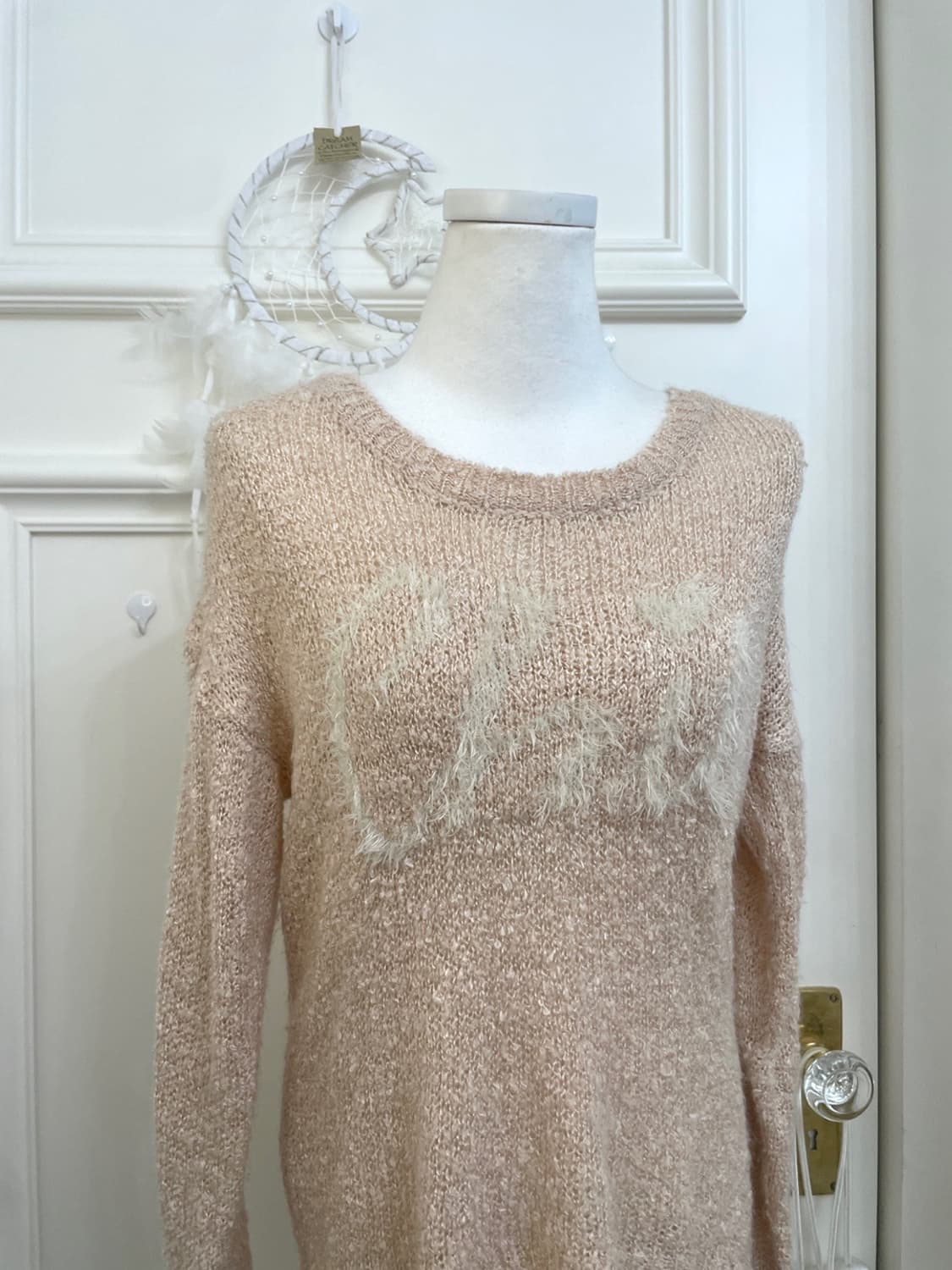 sheer coral lovely boucle knit top 상품이미지5