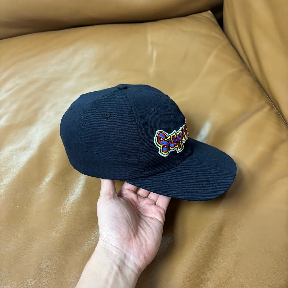 슈프림 6패널 볼캡 모자 곤즈 워시드 블랙 상품이미지3