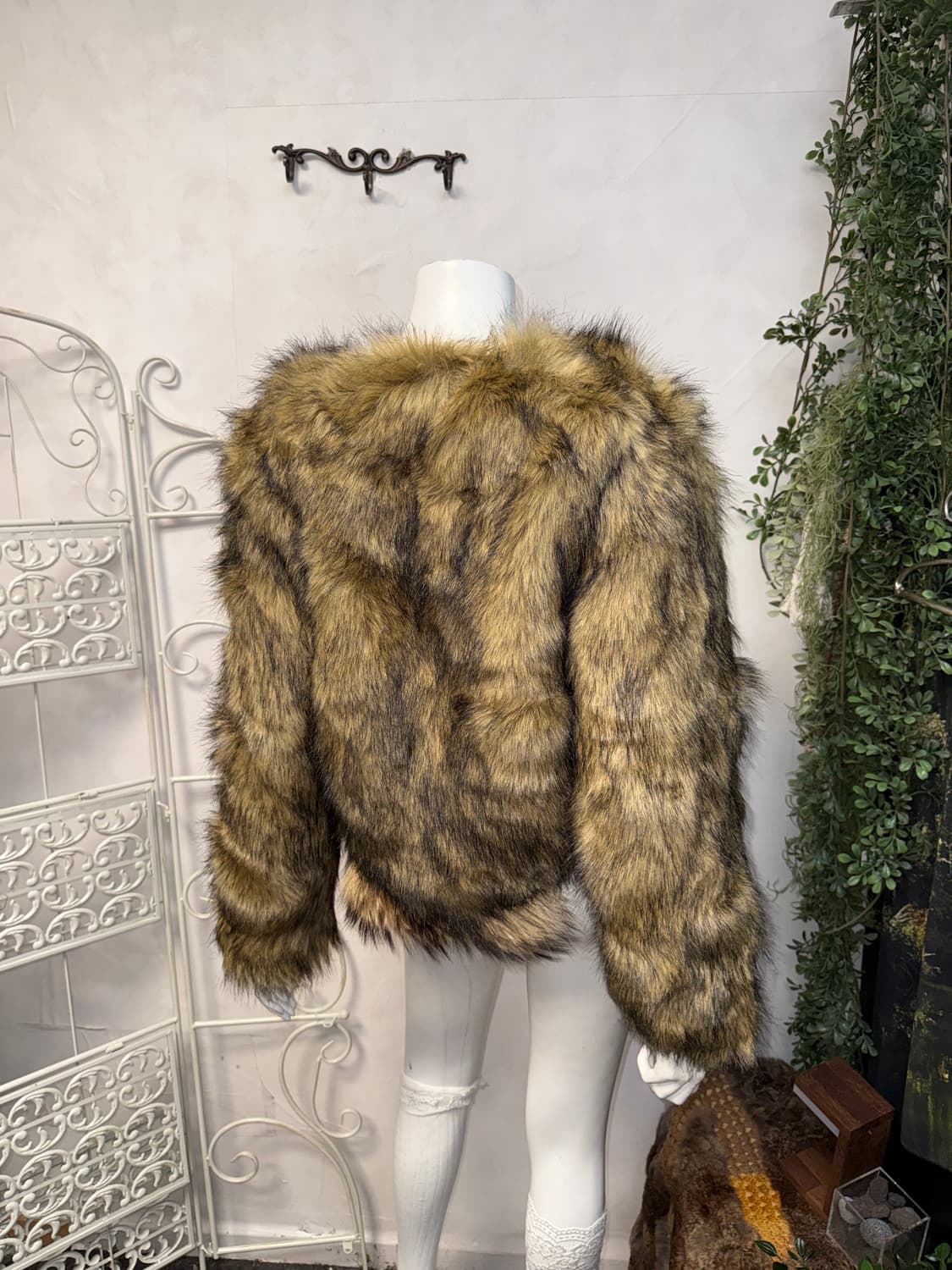 Mixed brown faux fur jacket  상품이미지2