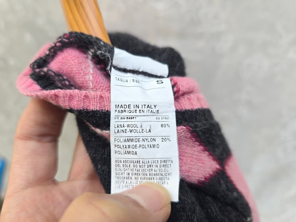 베네통 아가일 브이넥 니트 (made in italy) 상품이미지6