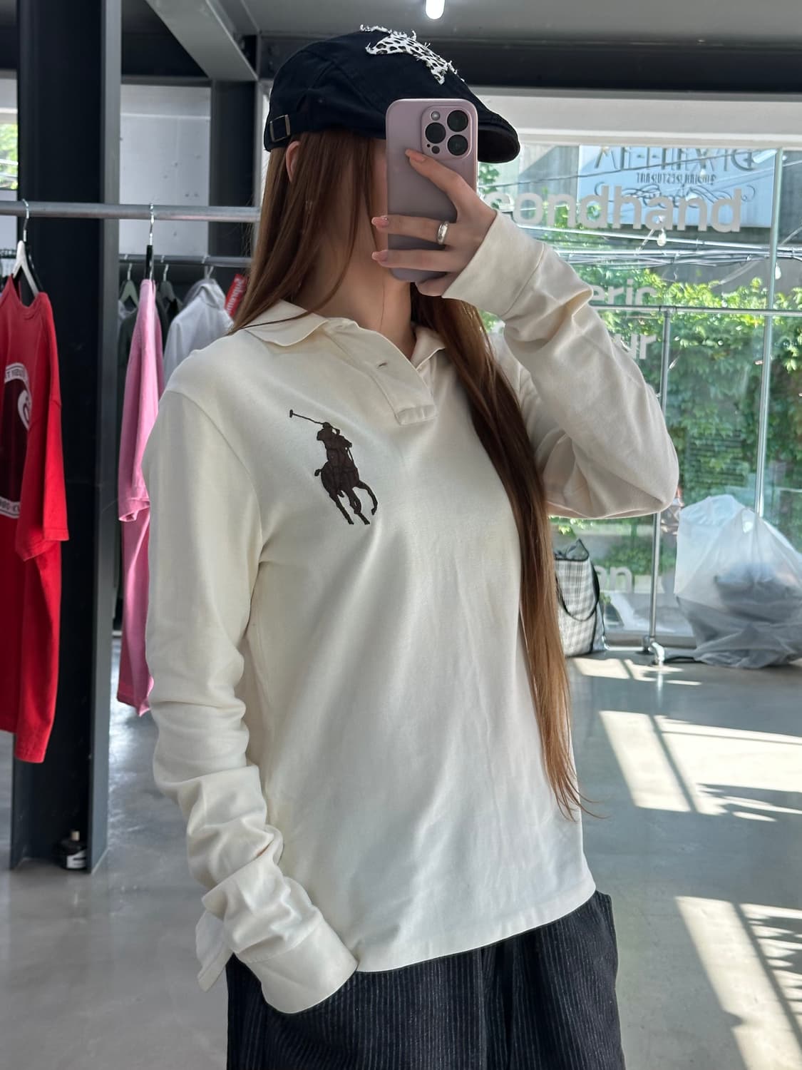 폴로랄프로렌 빅포니 넘버링 Pk 롱슬리브 베이지 상품이미지2
