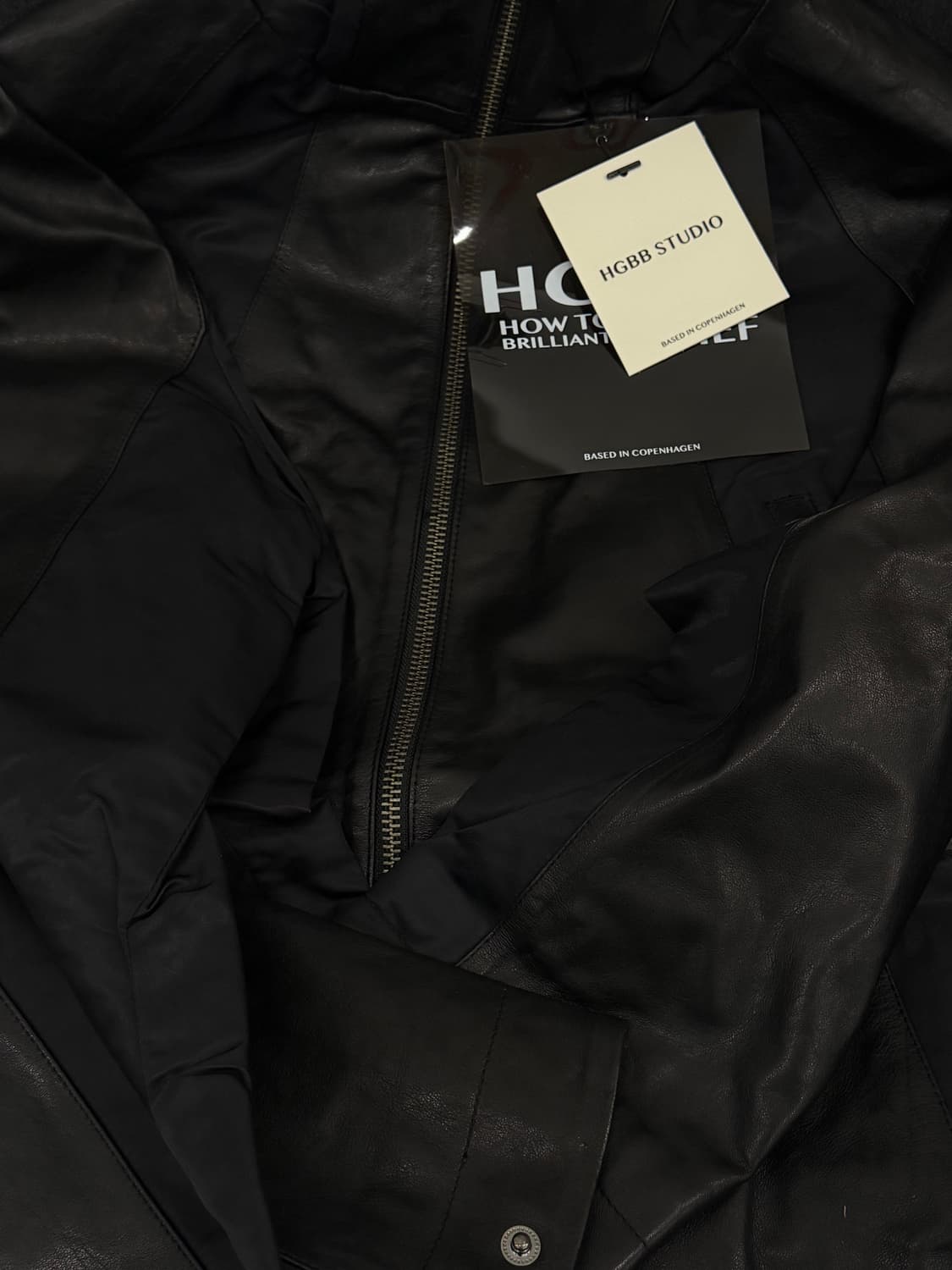 HGBBSTUDIO BAM LEATHER JACKET BLACK Larg 상품이미지3