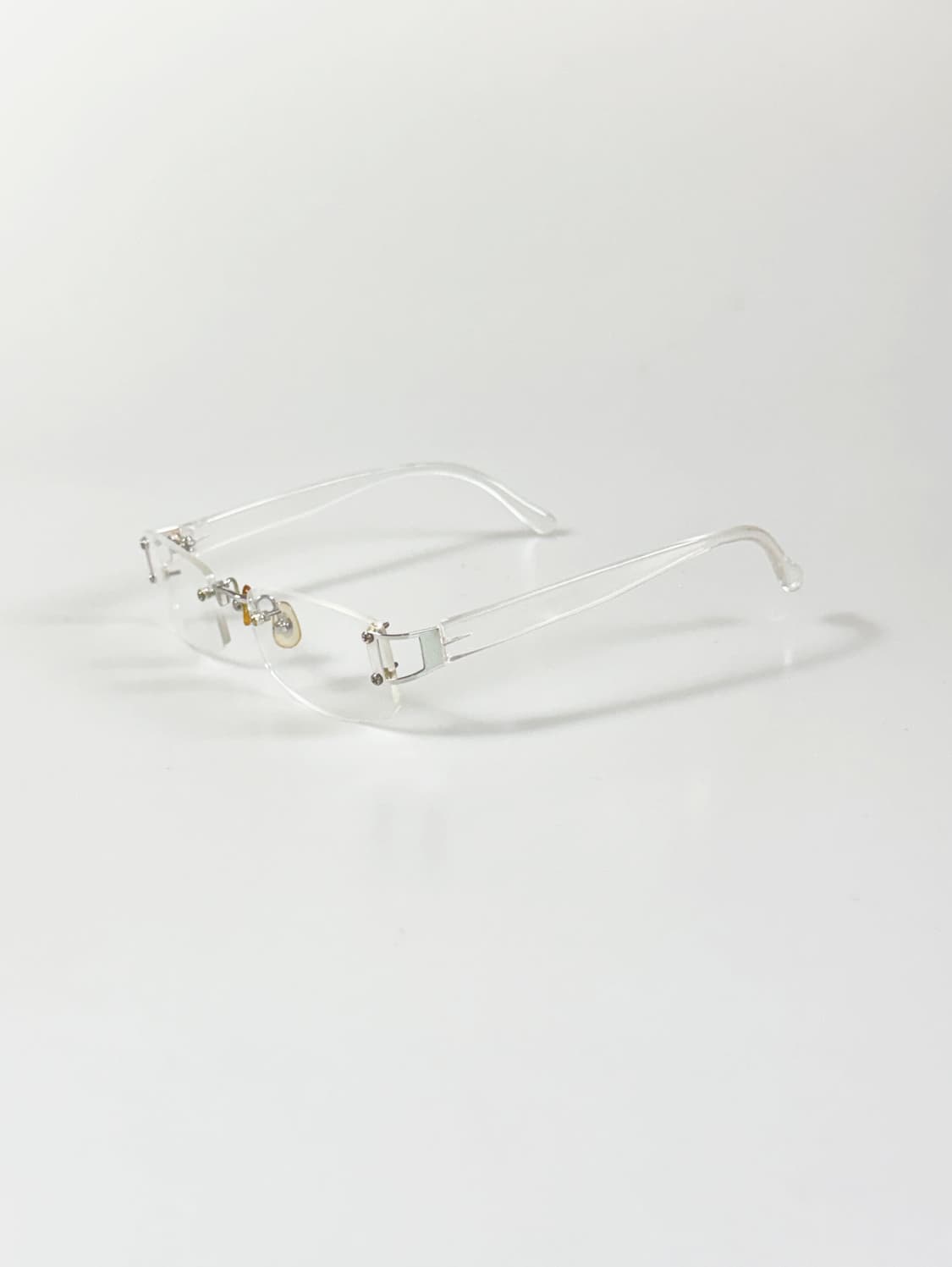 DARK 무테 스퀘어 클리어 프레임 빈티지 안경 상품이미지3