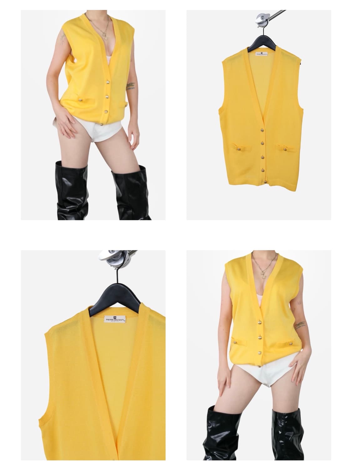 Pierre Balmain Yellow Knit Vest 상품이미지2