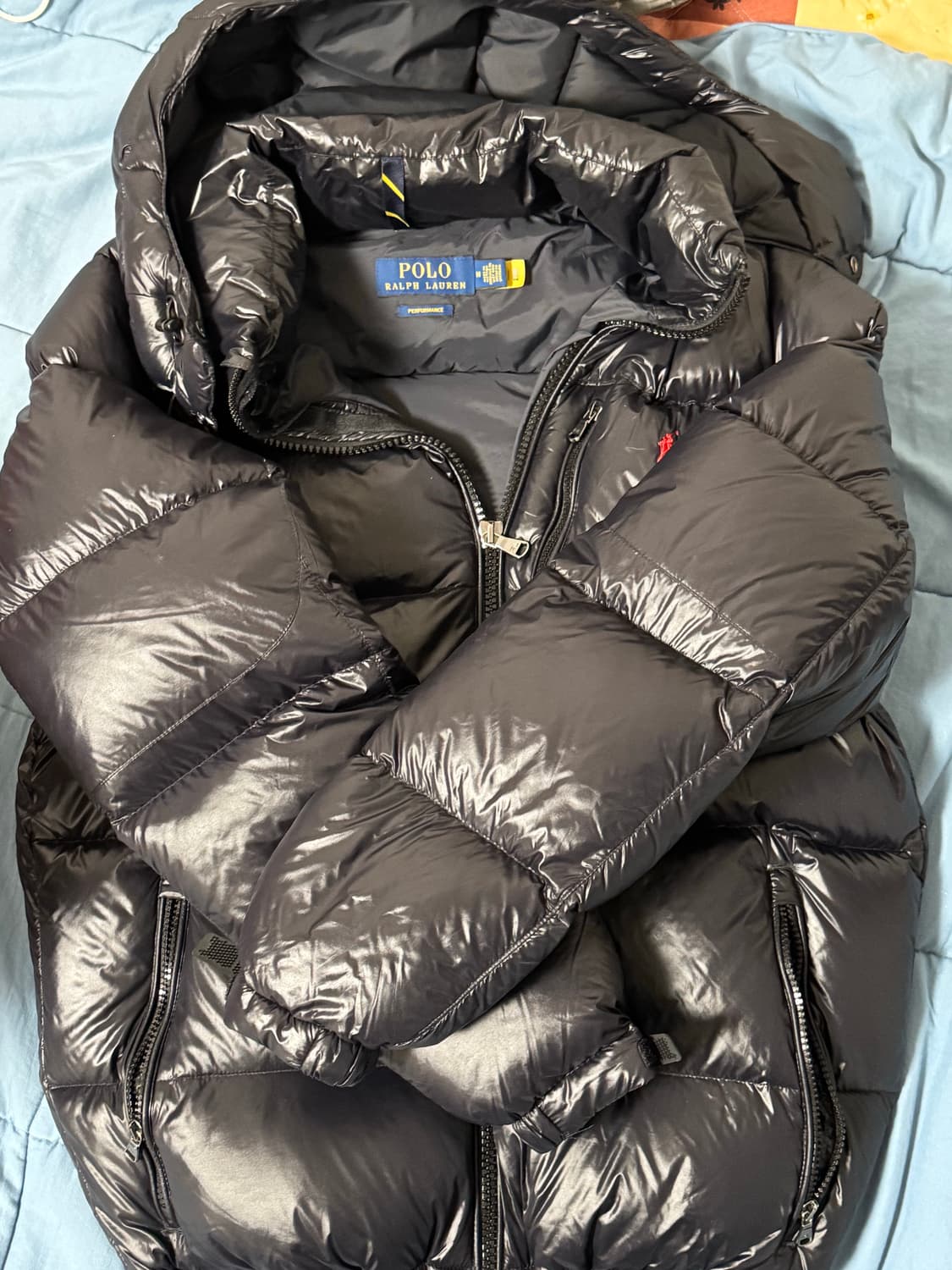 폴로 랄프로렌 유광패딩 블랙 상품이미지1