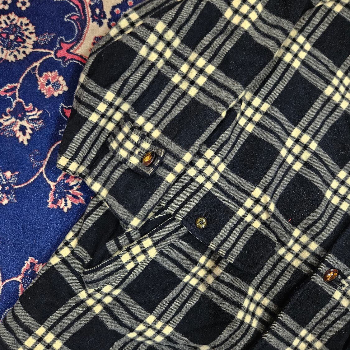 라우라비오지아티 빈티지 플란넬 체크 자켓 100 상품이미지4