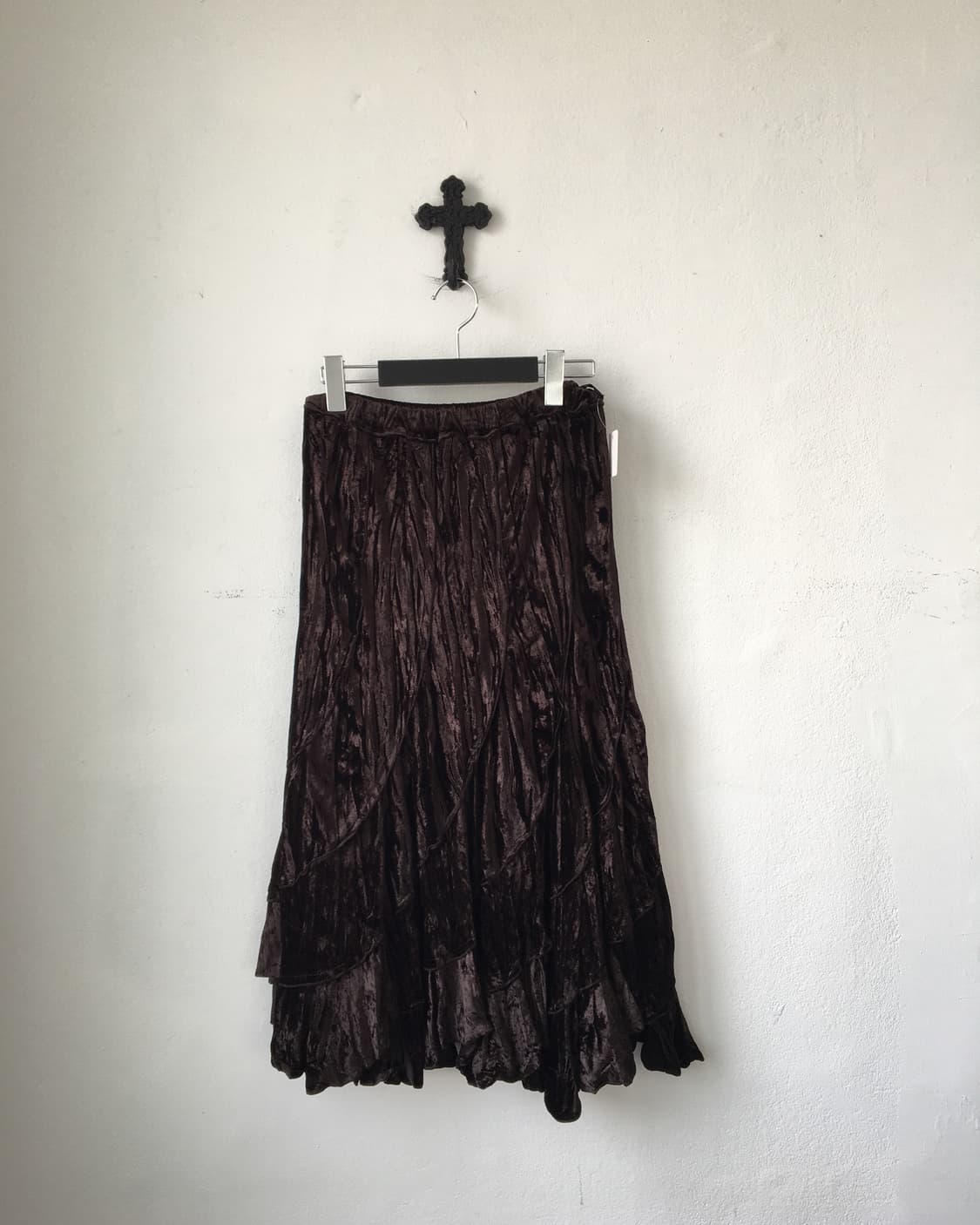Unbalanced pleat s long skirt 상품이미지1