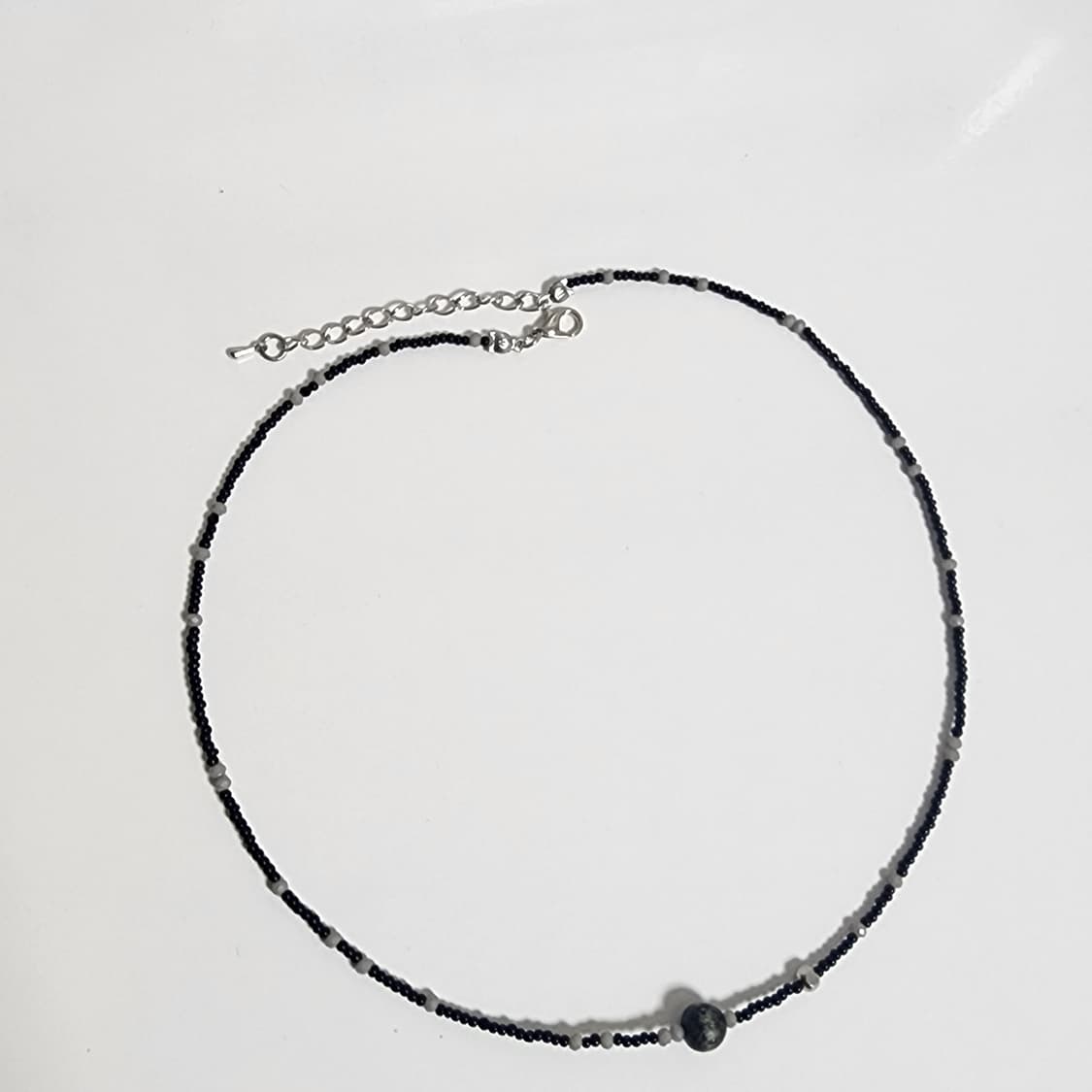 남자 그레이 원 포인트 목걸이 상품이미지2