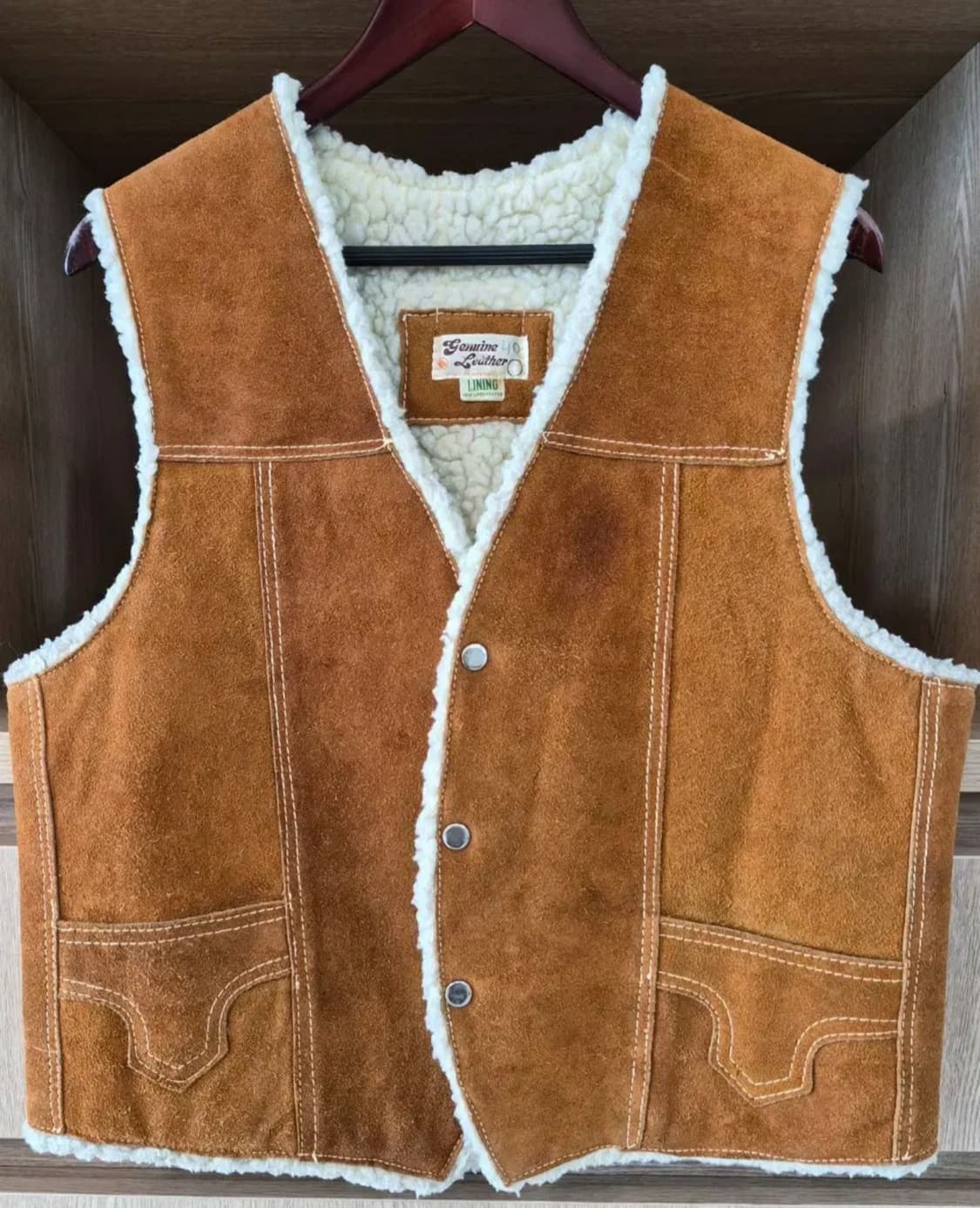 70s Vintage Mexico Suede Leather Vest 40 상품이미지1