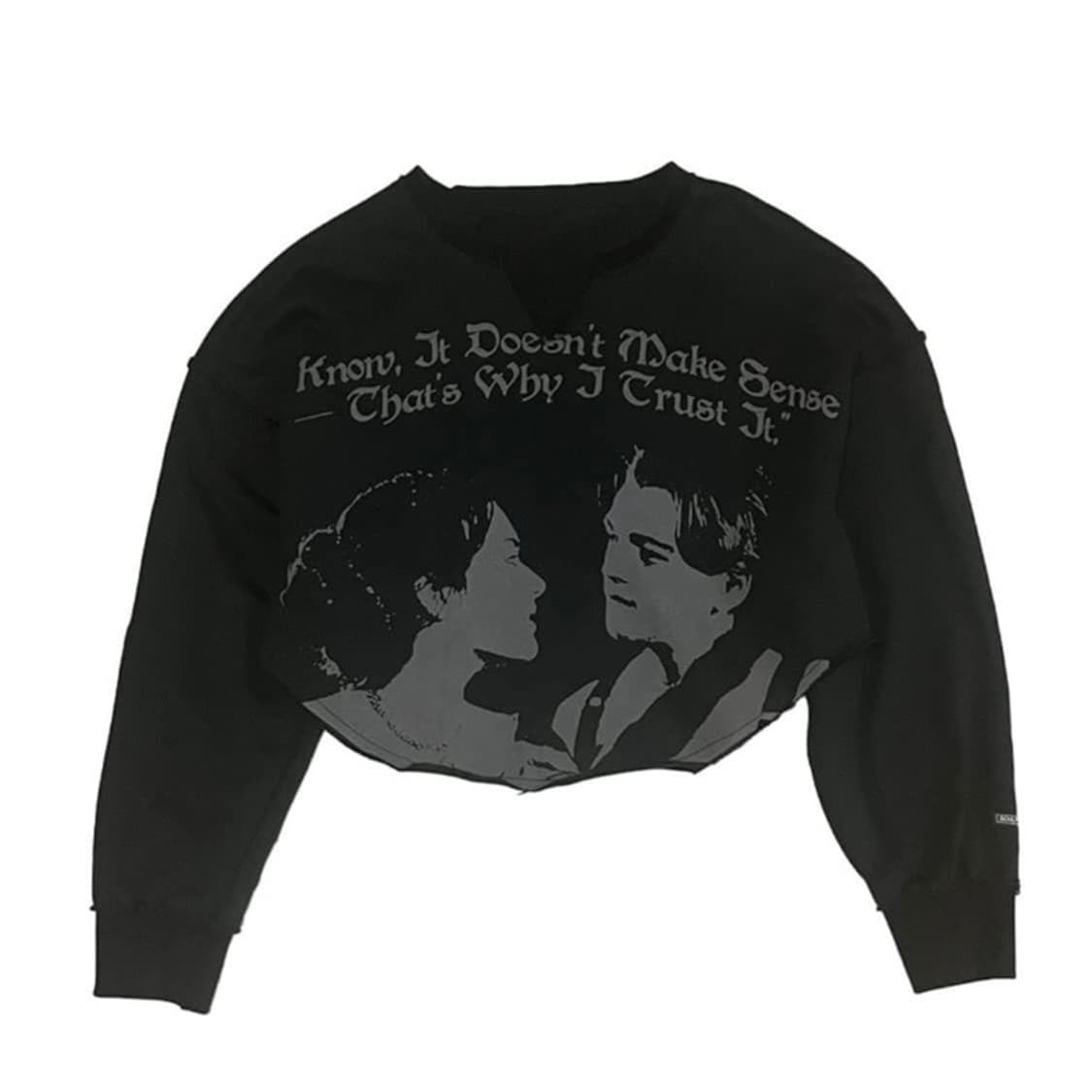 스컬프터 SCULPTOR 타이타닉 크롭 맨투맨 블랙 상품이미지1