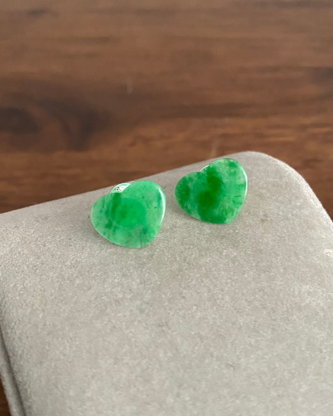 하트 모티브 천연 비취 귀걸이(925,새제품) 상품이미지1
