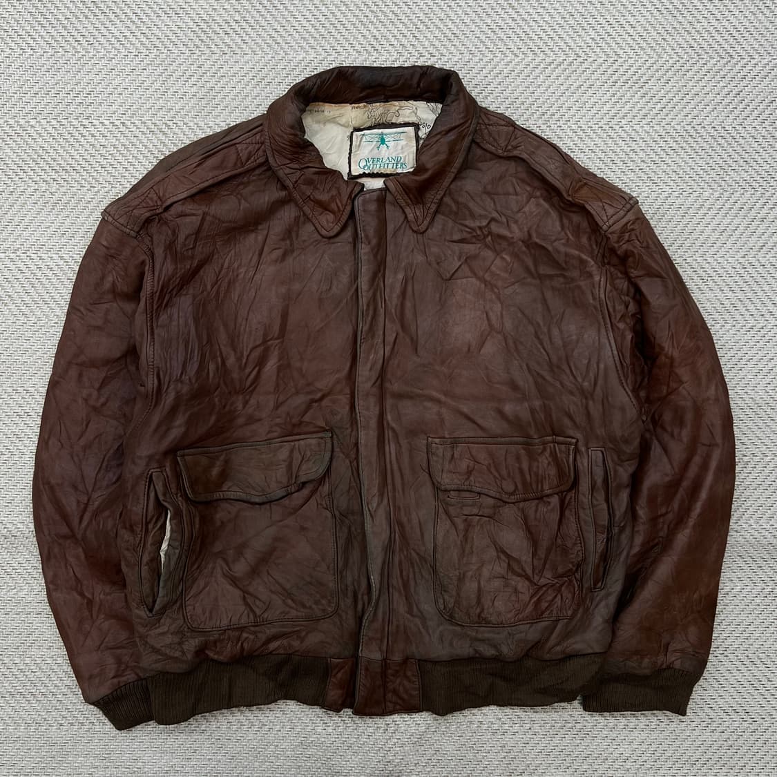 리얼레더 브라운 봄버자켓 r2792 상품이미지1