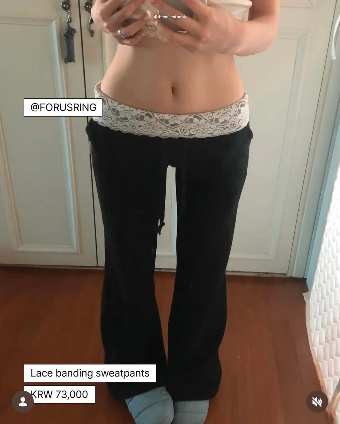 포어링 레이스 밴딩 블랙 트레이닝 부츠컷 팬츠 엔젤넘버555쓰리타임즈 상품이미지1
