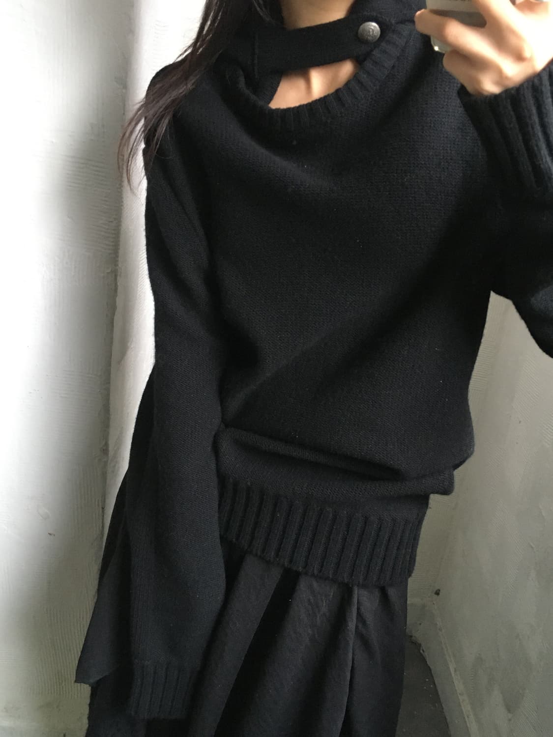 Wooyoungmi 우영미 블랙 후드 니트 상품이미지1