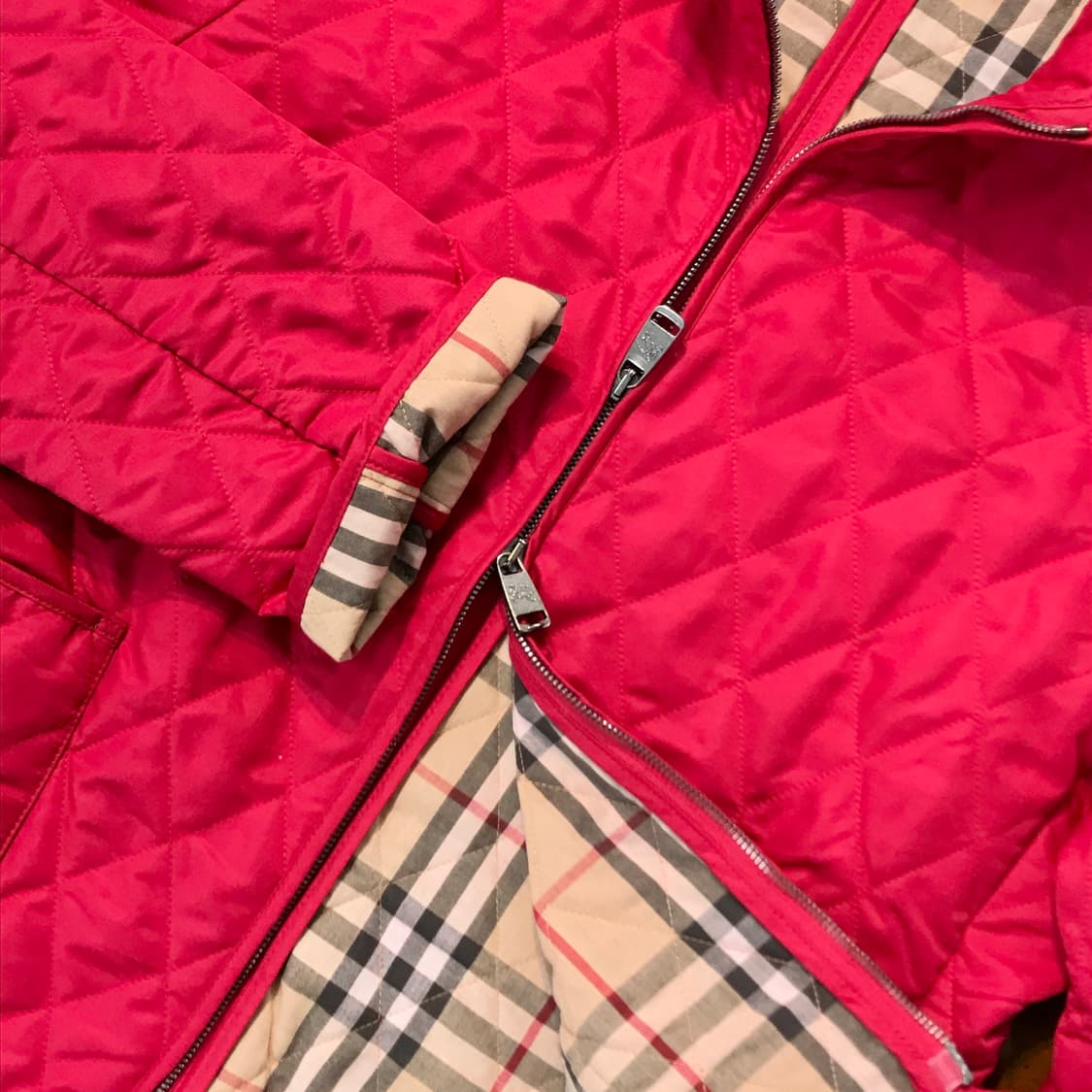 버버리 인디 핑크 투웨이 집업 퀼팅 자켓 여성 66 사이즈  상품이미지4