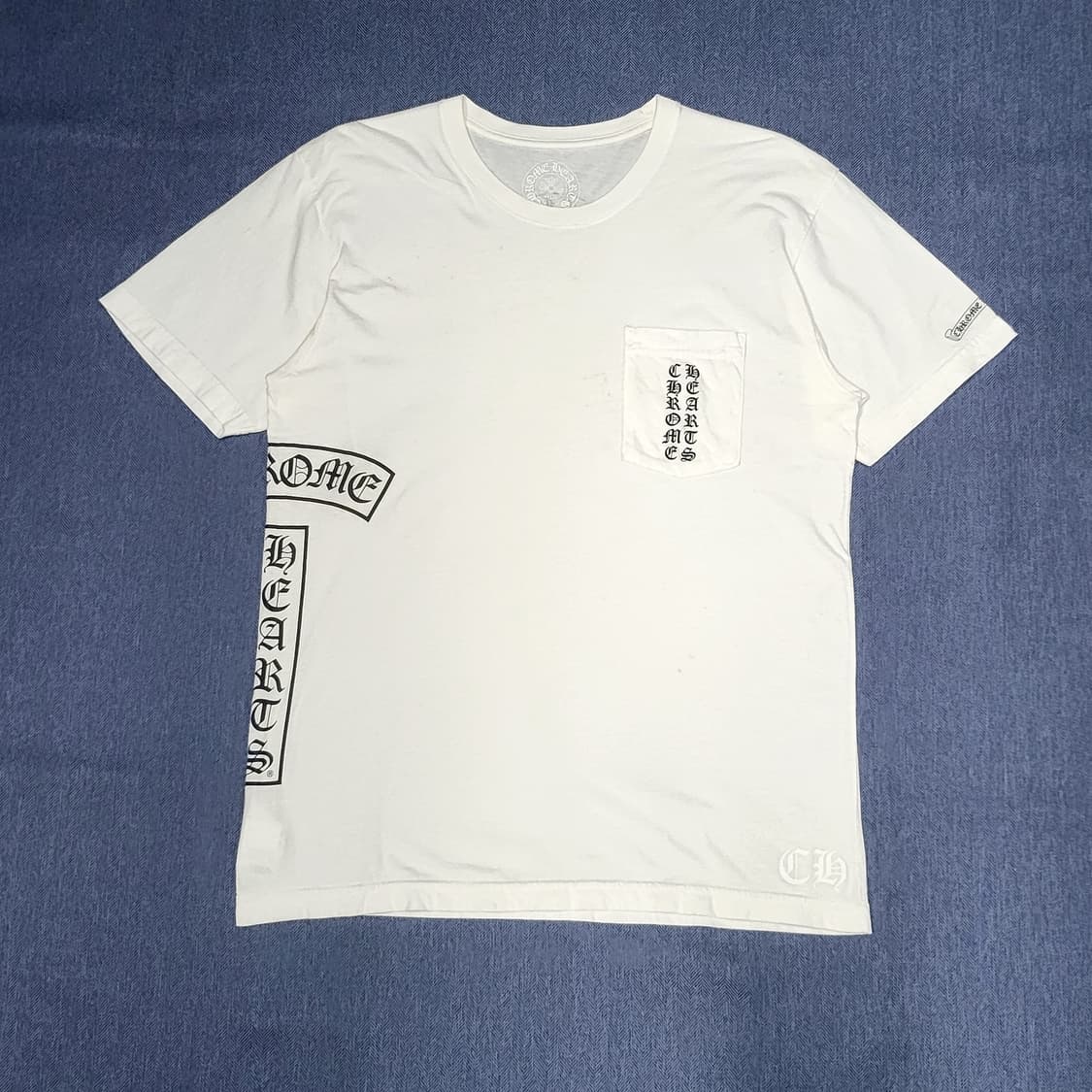 크롬하츠 스크롤 로고 티셔츠 화이트 (L) 상품이미지1