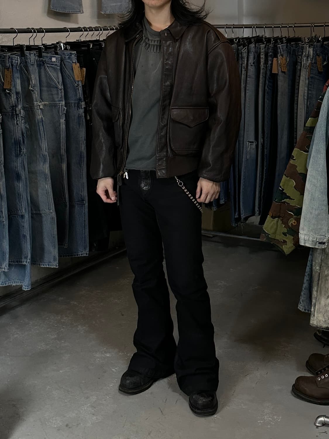 90's OG 빈티지 아비렉스 A2 봄버 자켓 빈티지 레더 자켓 상품이미지10