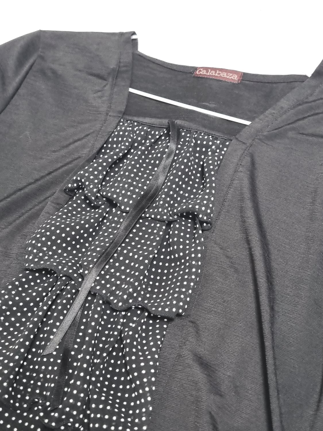 일본 빈티지 Calabaza 블랙 도트 프릴 블라우스 모리걸 모리룩 상품이미지3