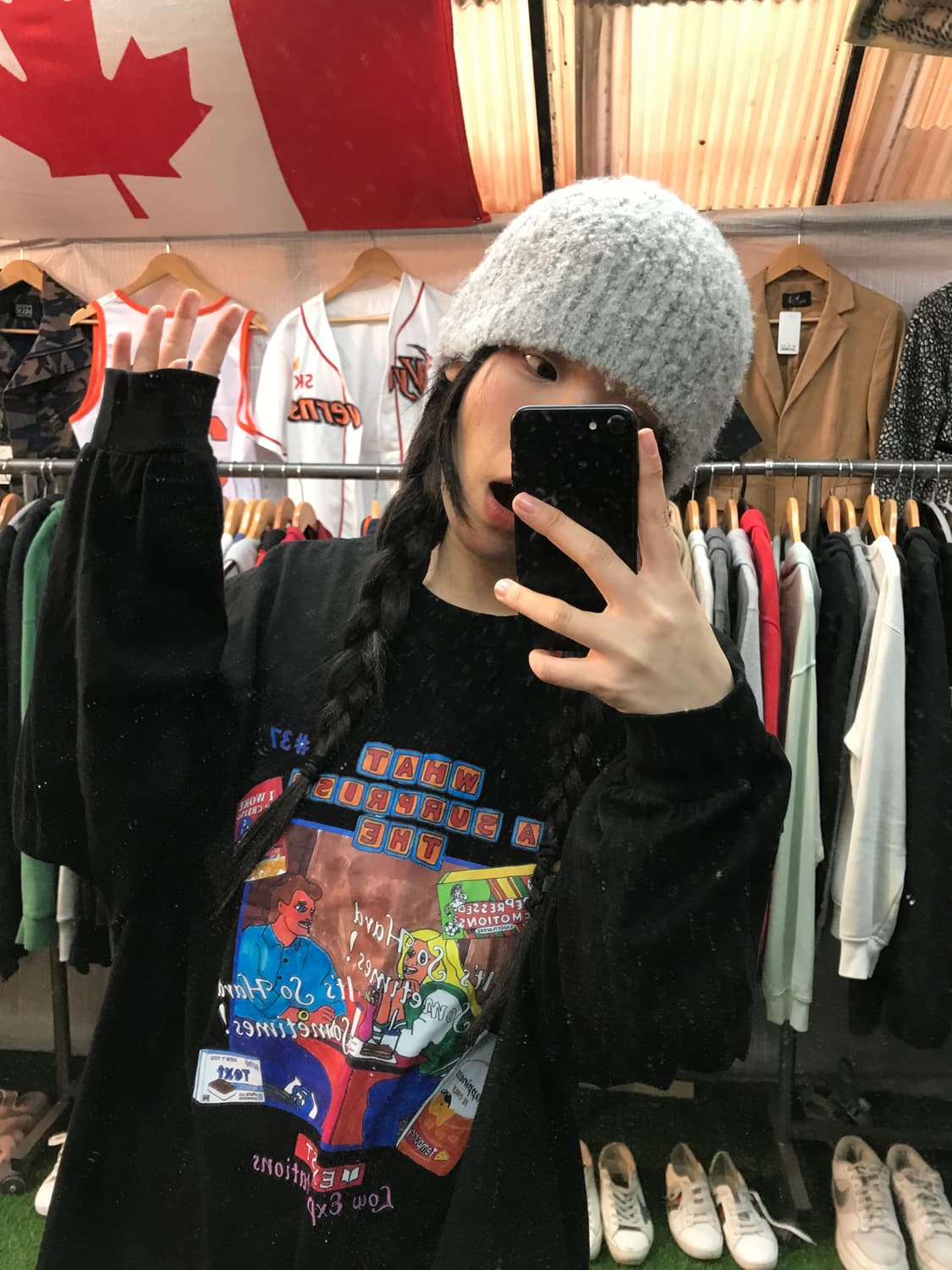 빈티지 프린팅 오버핏 롱슬리브 상품이미지1