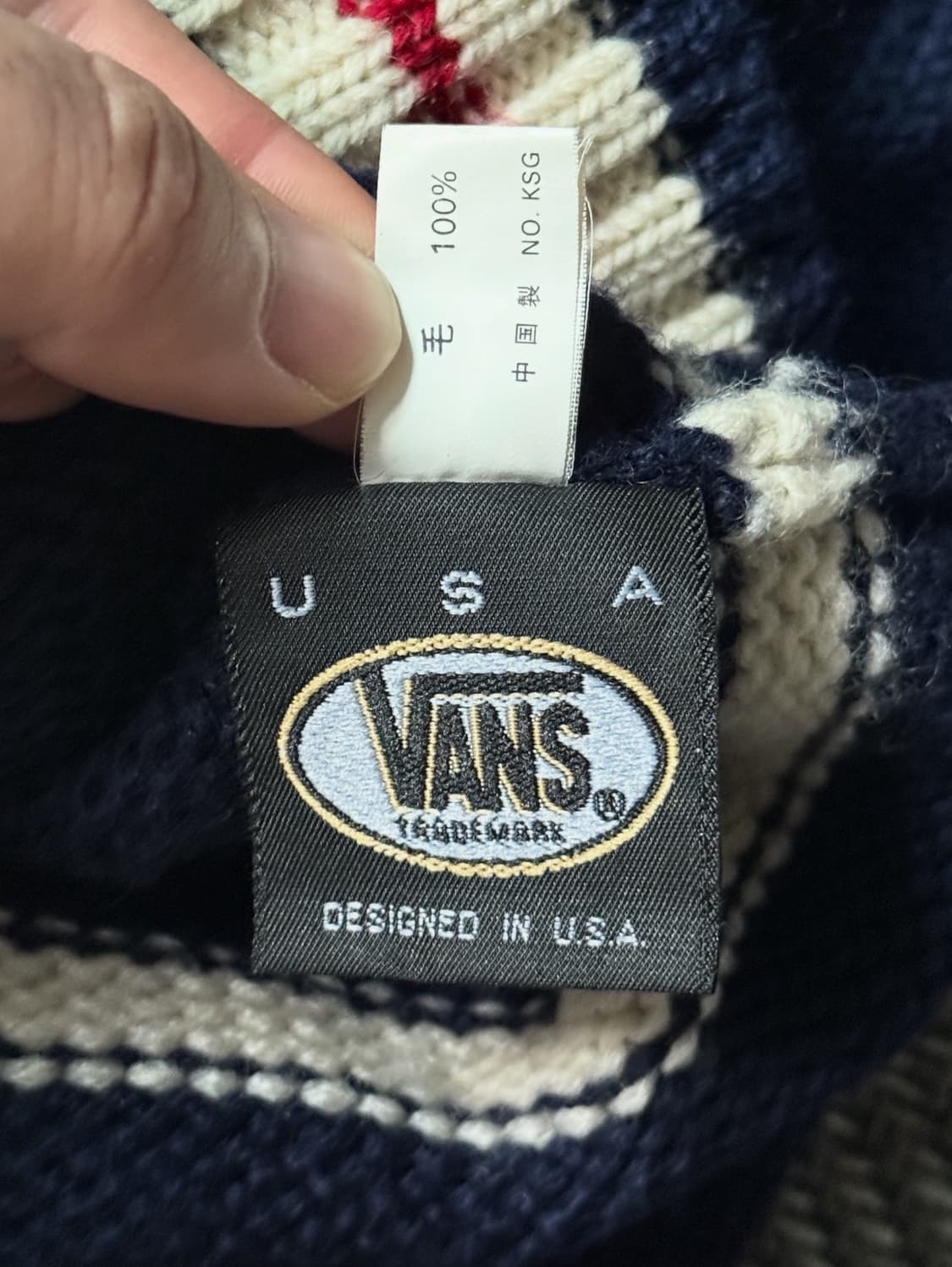 90s VANS 올드 반스 크루넥 울 빈티지 스웨터 (105) 상품이미지5