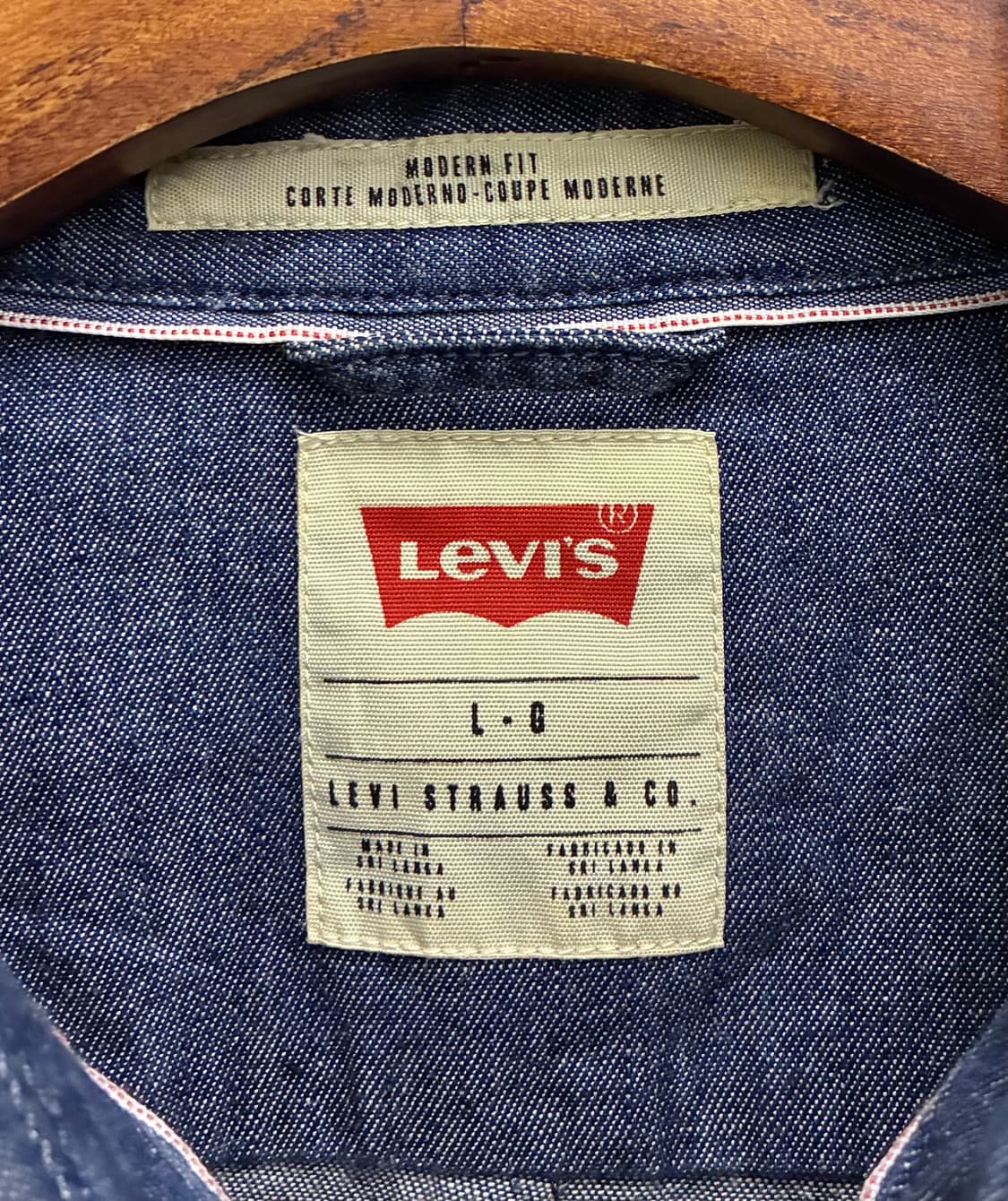 (L)리바이스 화이트탭 코튼 샴브레이 버튼다운 셔츠 데님셔츠  상품이미지8