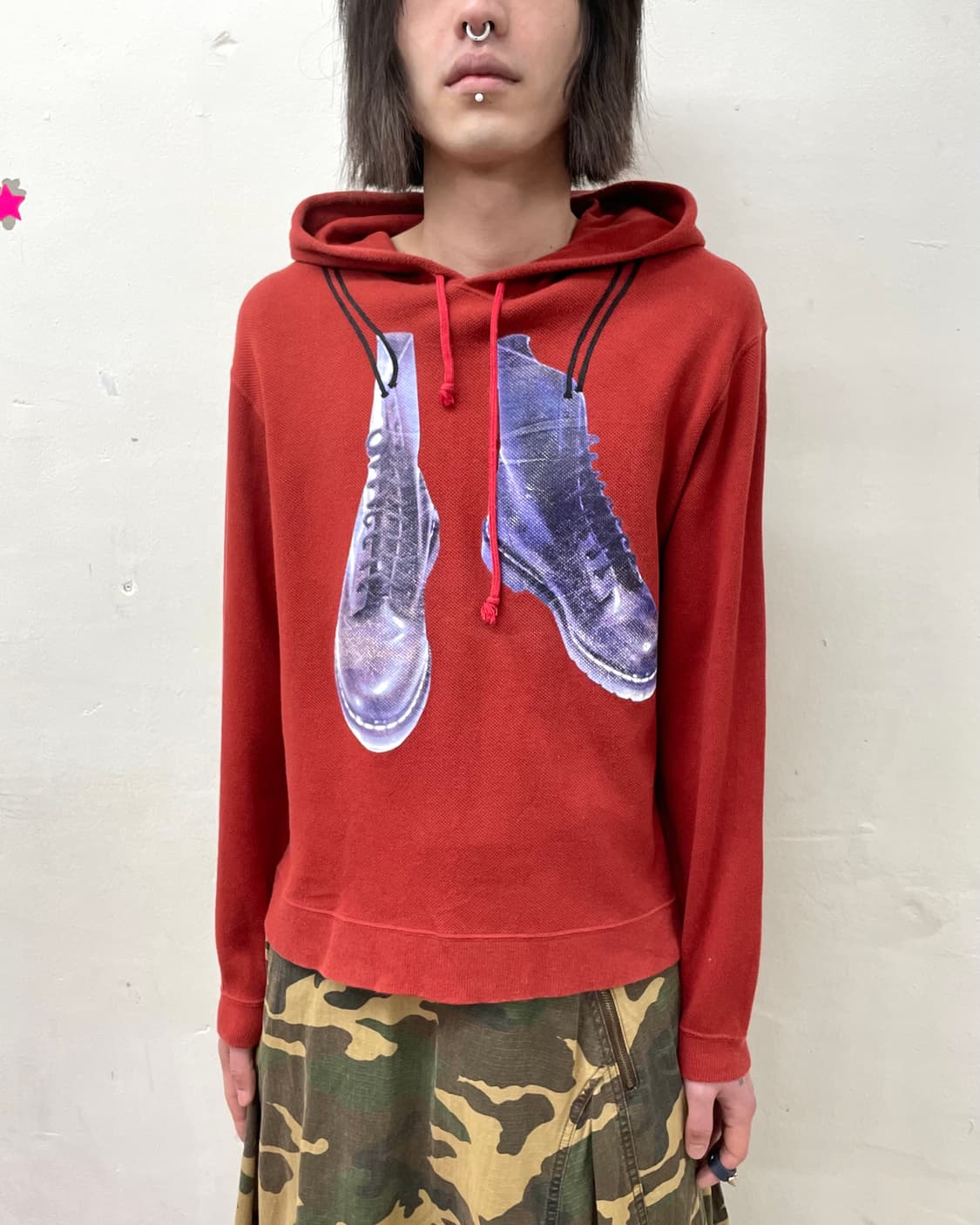 Kansai Shoe Printed Red Hoodie 상품이미지3