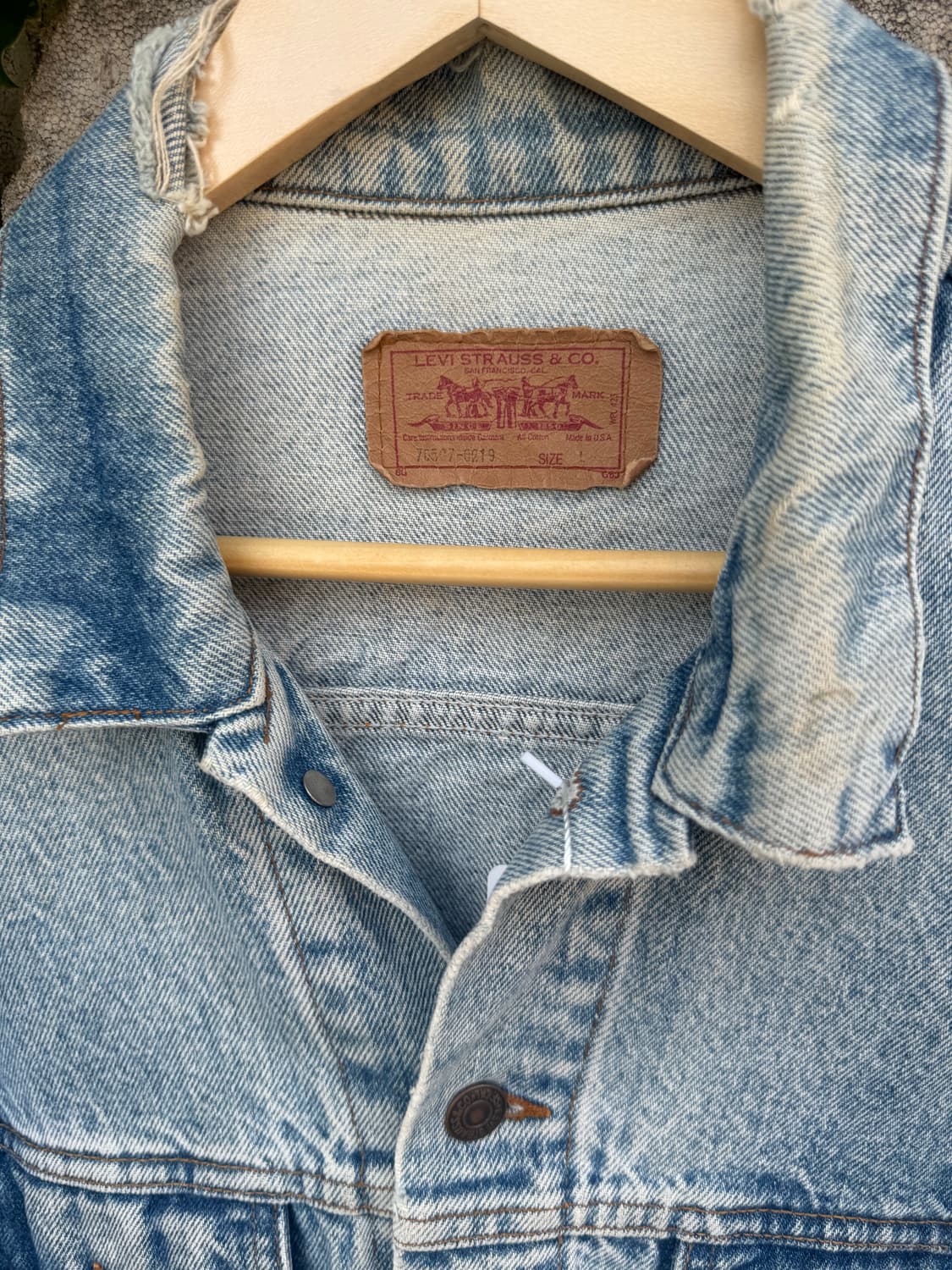 80s levis 리바이스 3rd 하드페이딩 usa 데님 트러커 자켓 상품이미지7