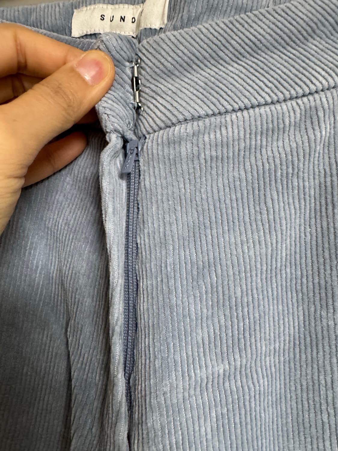 여성 나이브실루엣 코듀로이 골덴 팬츠 하늘색 m 상품이미지4