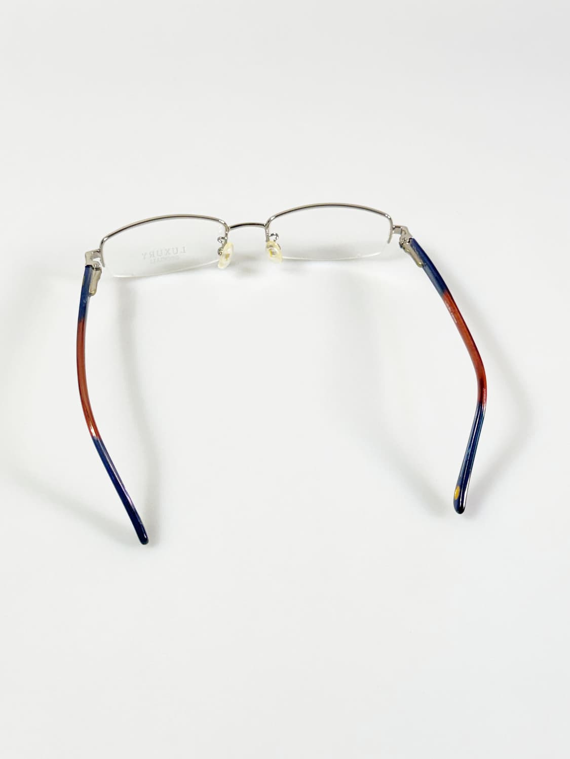 LUXURY EYEWEAR 실버 반무테 스퀘어 메탈 빈티지 안경 상품이미지5