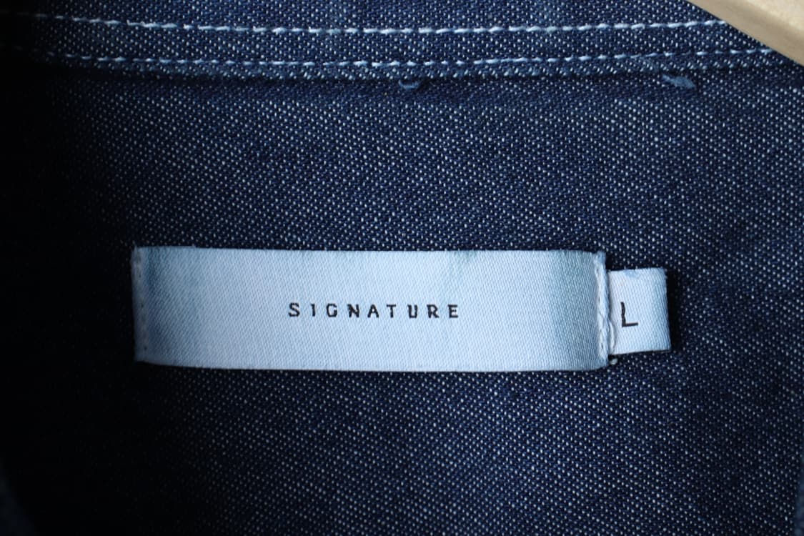(L-XL) 시그니처 반팔 카라 티셔츠 셔츠 남방 무지 데님-H31680 상품이미지5
