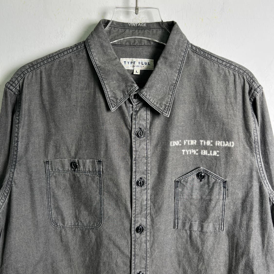 Avirex 아비렉스 밀리터리 데님 셔츠 L 상품이미지5
