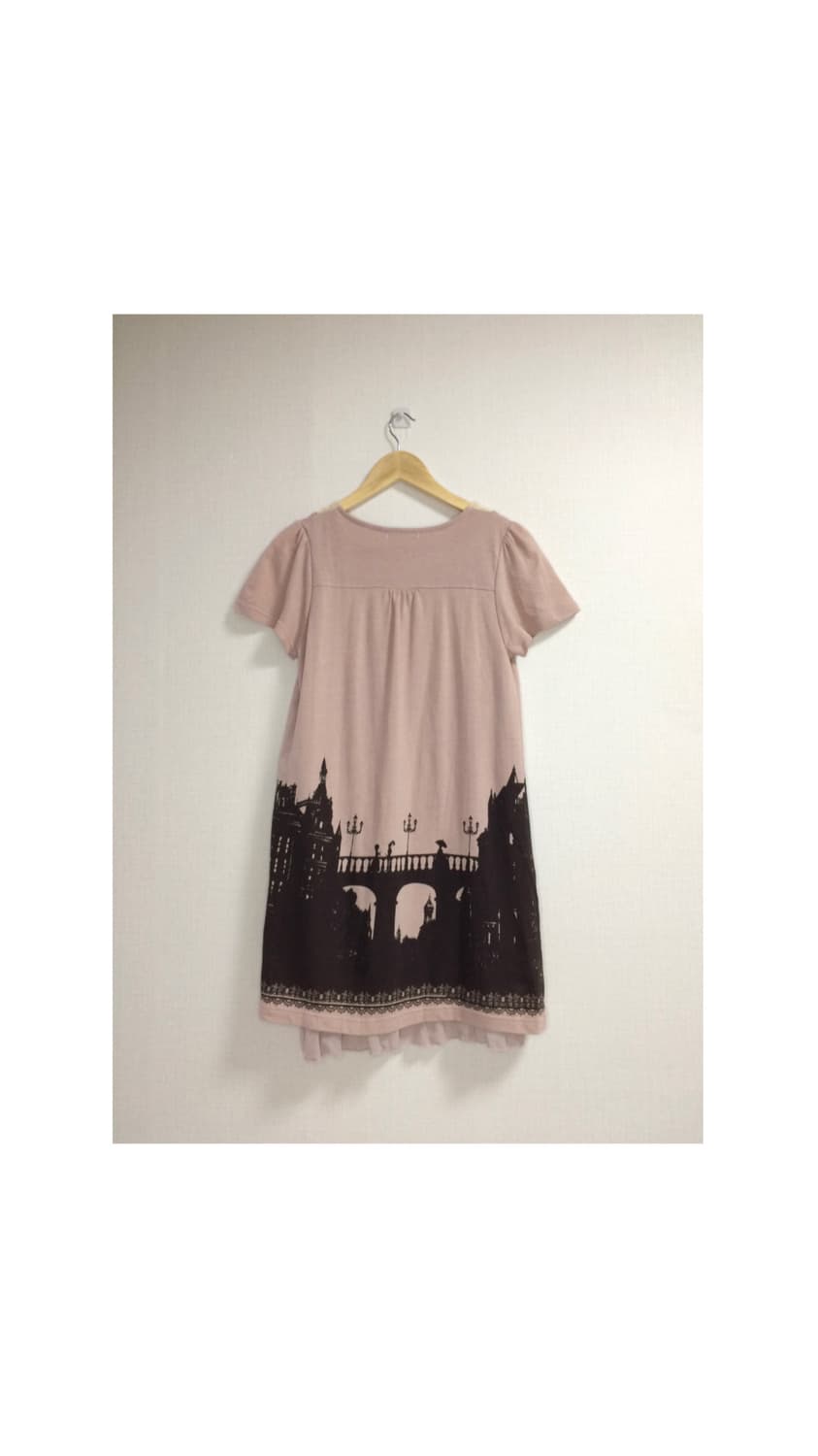 axes femme 엑시즈팜 핑크 프린팅 레이스 반팔 원피스 튜닉 상품이미지4